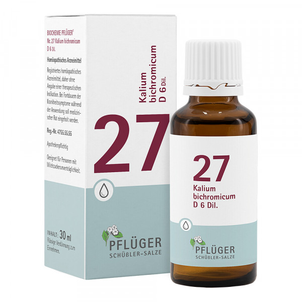 Abbildung für BIOCHEMIE Pflüger 27 Kalium bichromicum D 6 Tropf.