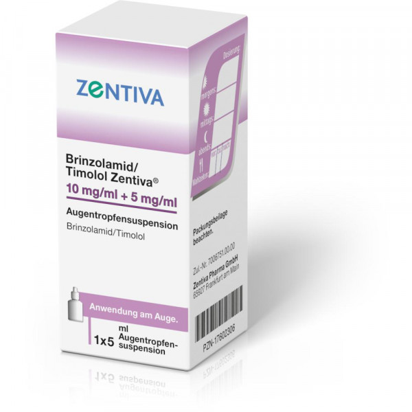 Abbildung für BRINZOLAMID/Timolol Zentiva 10mg/ml+5mg/ml ATR Sus