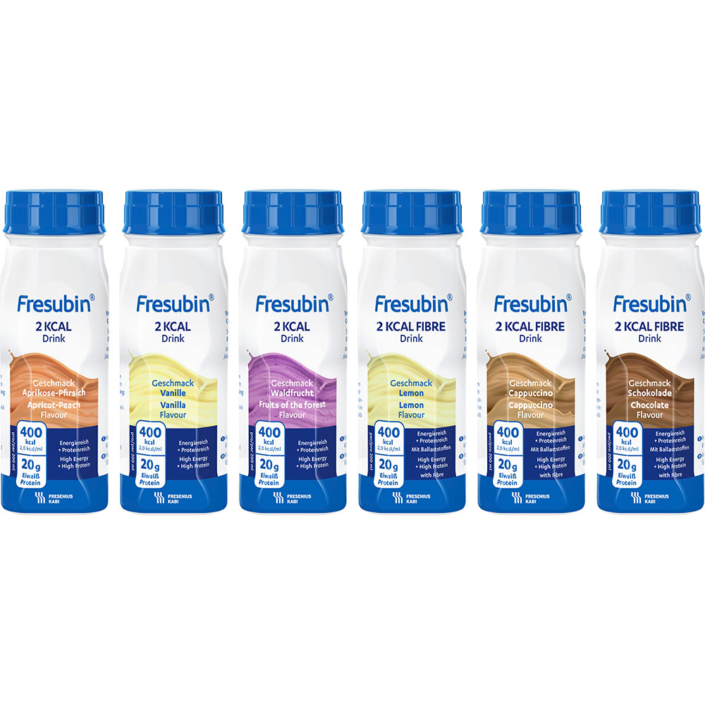 FRESUBIN 2 kcal DRINK Mischkarton Trinkflasche Abbildung für FRESUBIN 2 kcal DRINK Mischkarton Trinkflasche