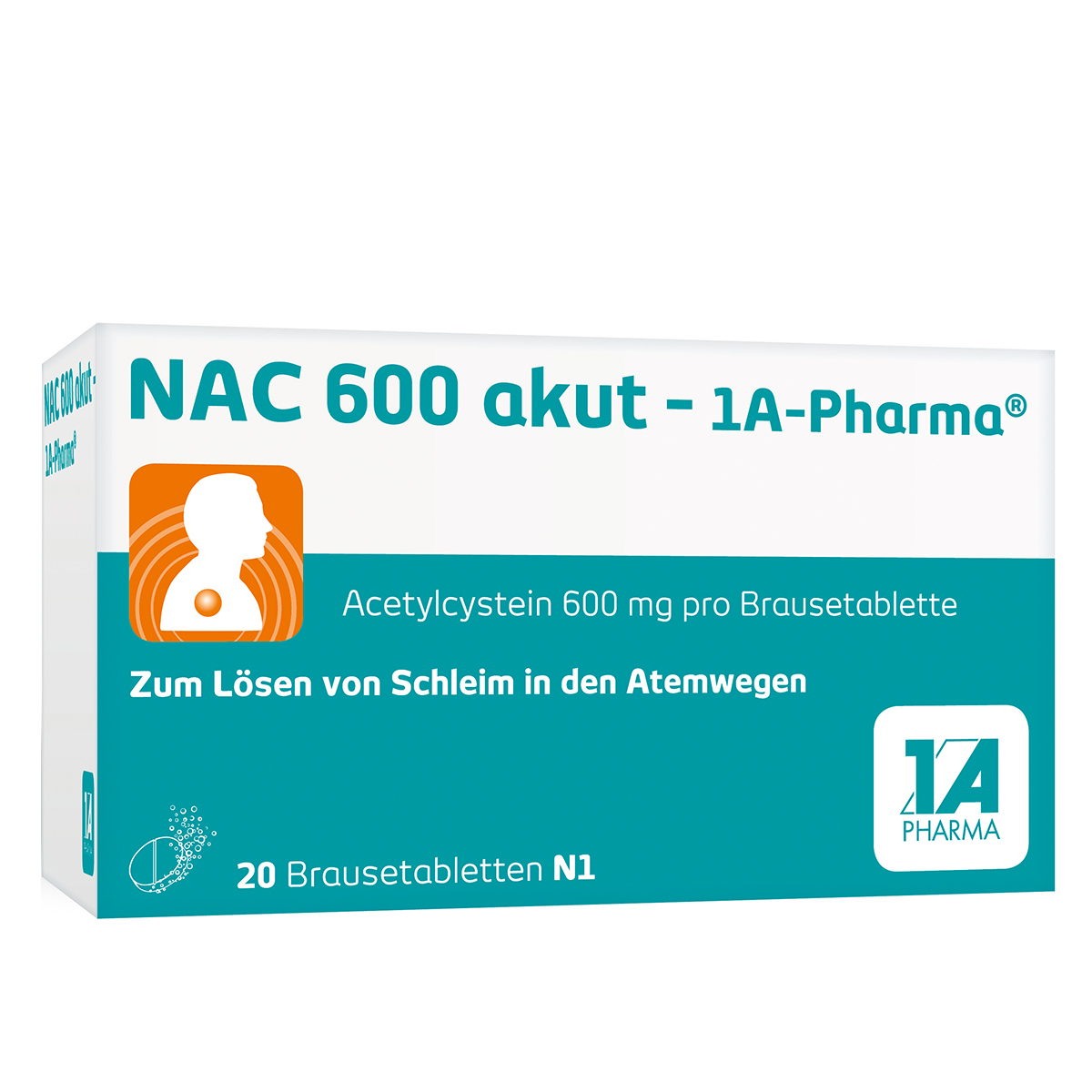 NAC 600 akut-1A Pharma Brausetabletten Abbildung für NAC 600 akut-1A Pharma Brausetabletten