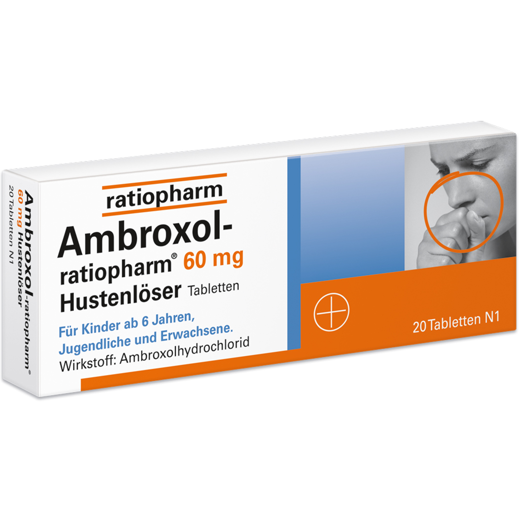 AMBROXOL-ratiopharm 60 mg Hustenlöser Tabletten Abbildung für AMBROXOL-ratiopharm 60 mg Hustenlöser Tabletten