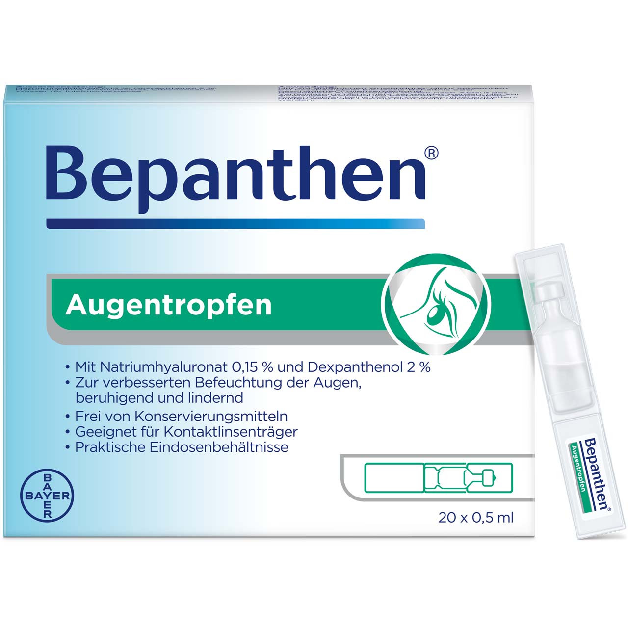 BEPANTHEN Augentropfen hilft bei trockenen, geröteten, juckenden oder brennenden Augen Abbildung für BEPANTHEN Augentropfen hilft bei trockenen, geröteten, juckenden oder brennenden Augen