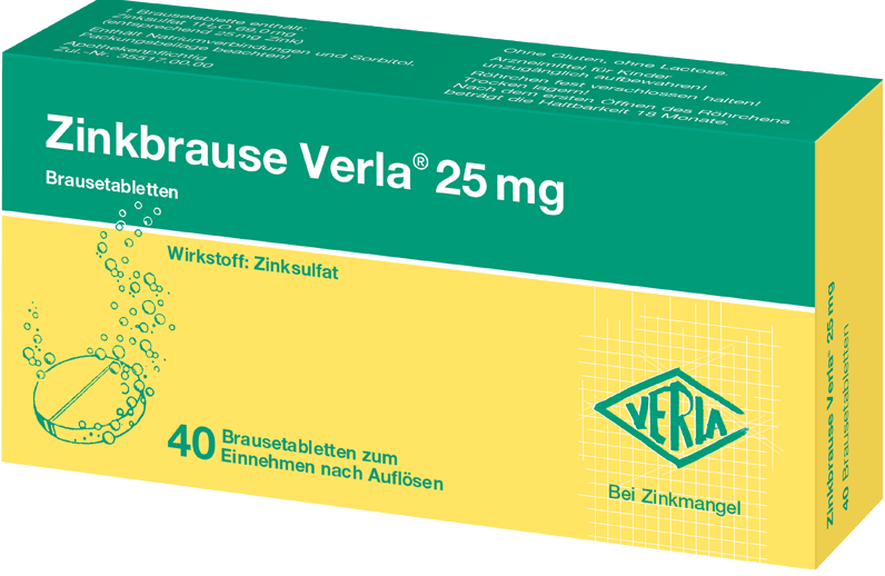 Zinkbrause Verla® 25 mg Abbildung für Zinkbrause Verla® 25 mg
