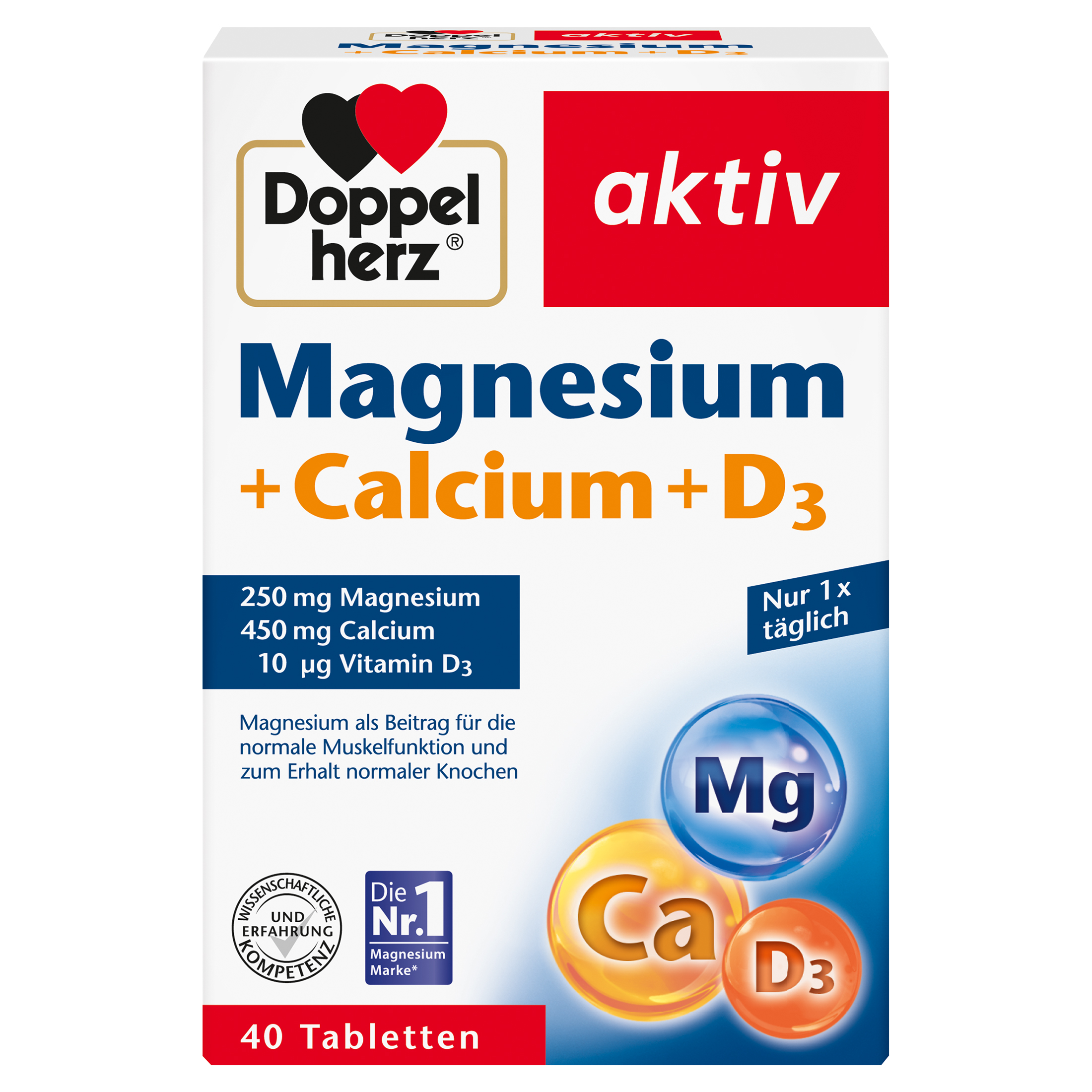 DOPPELHERZ Magnesium+Calcium+D3 Tabletten Abbildung für DOPPELHERZ Magnesium+Calcium+D3 Tabletten