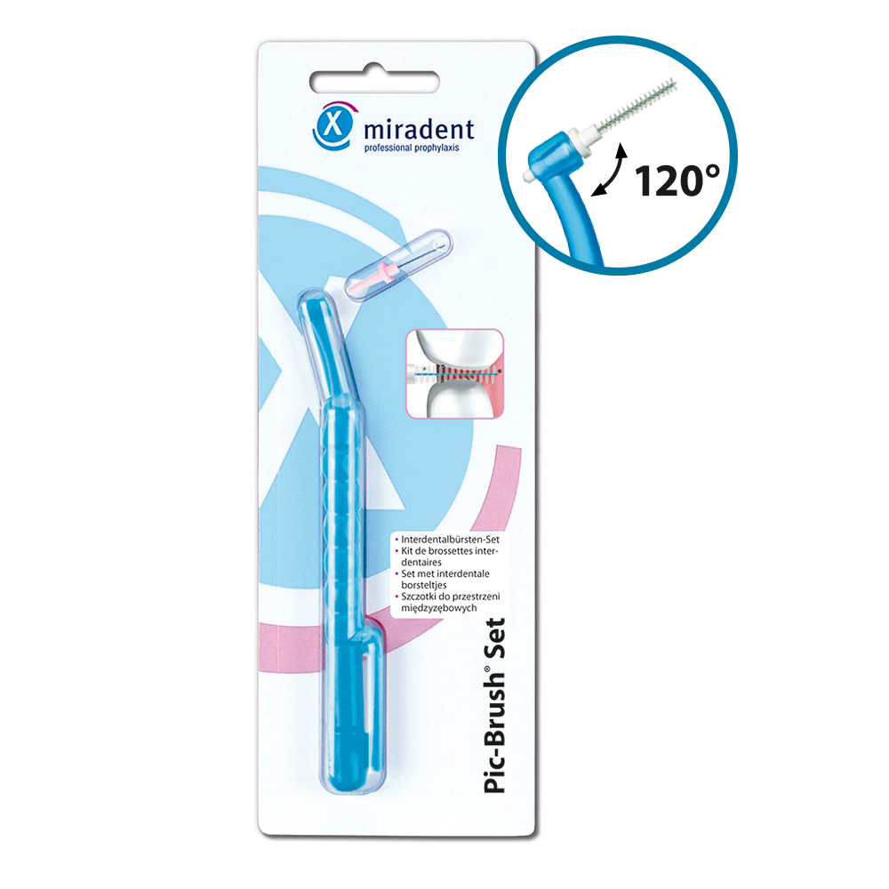 MIRADENT Interd.Pic-Brush Set 1Halt+1Bü.tran.blau Abbildung für MIRADENT Interd.Pic-Brush Set 1Halt+1Bü.tran.blau