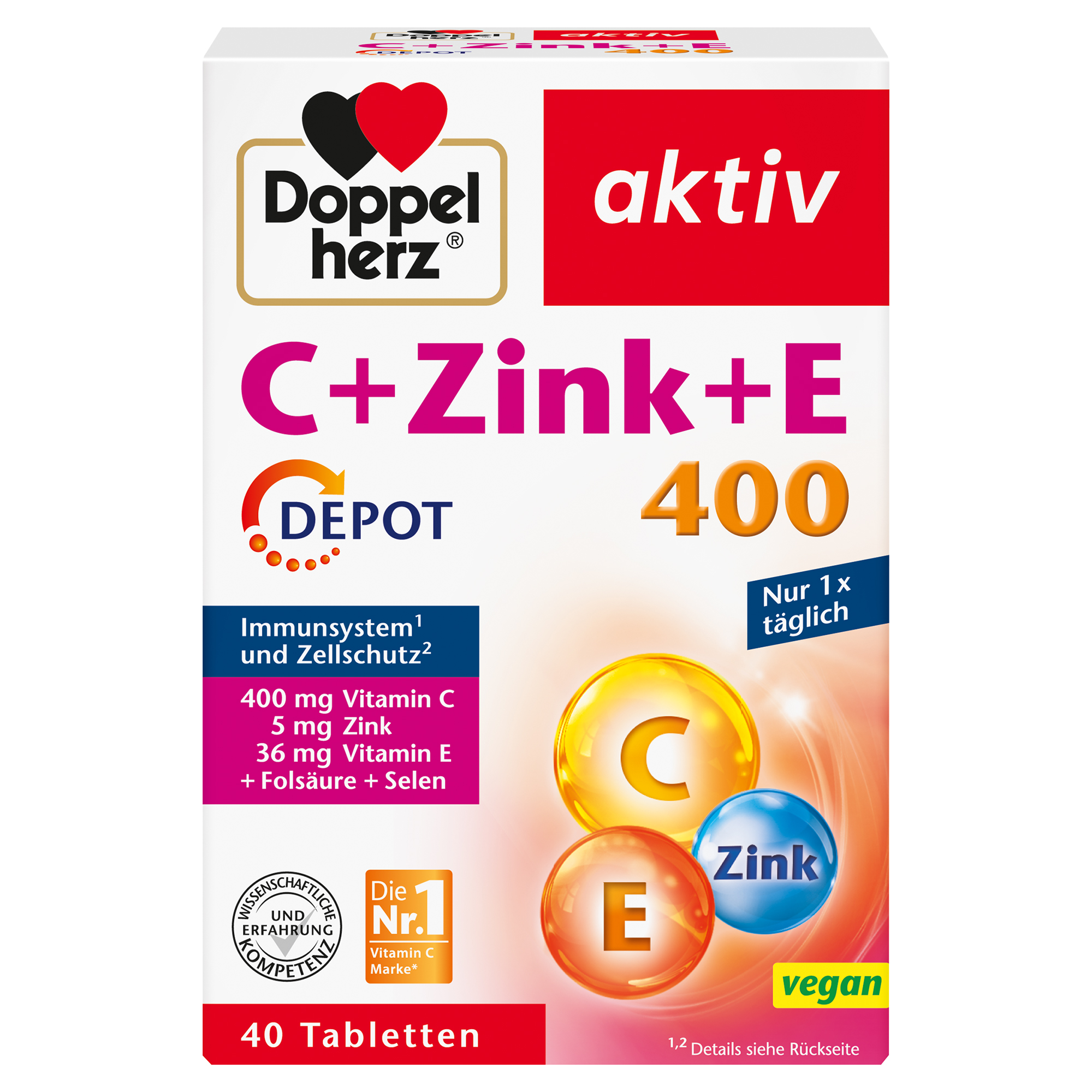 DOPPELHERZ C+Zink+E Depot Tabletten Abbildung für DOPPELHERZ C+Zink+E Depot Tabletten