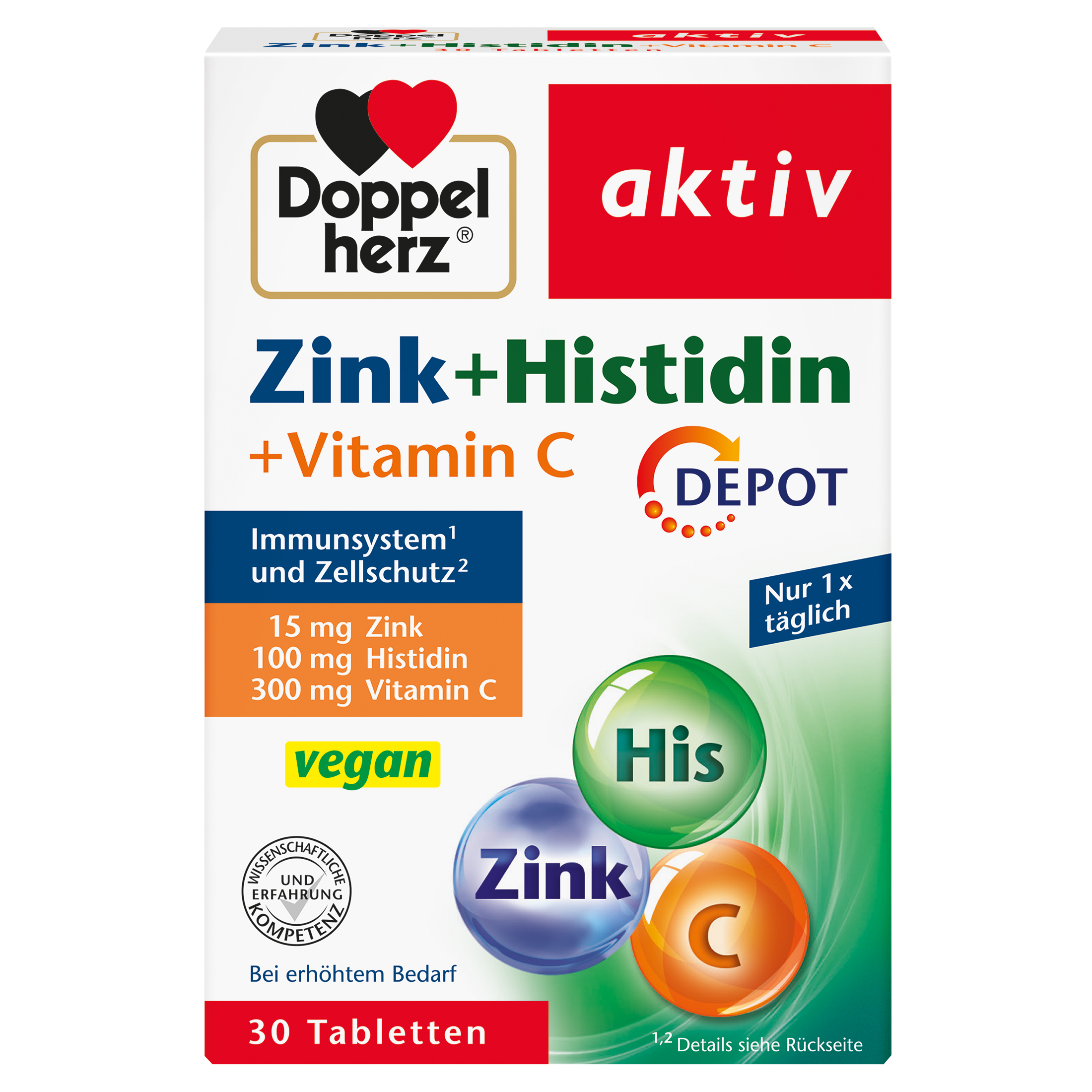 DOPPELHERZ Zink+Histidin Depot Tabletten aktiv Abbildung für DOPPELHERZ Zink+Histidin Depot Tabletten aktiv