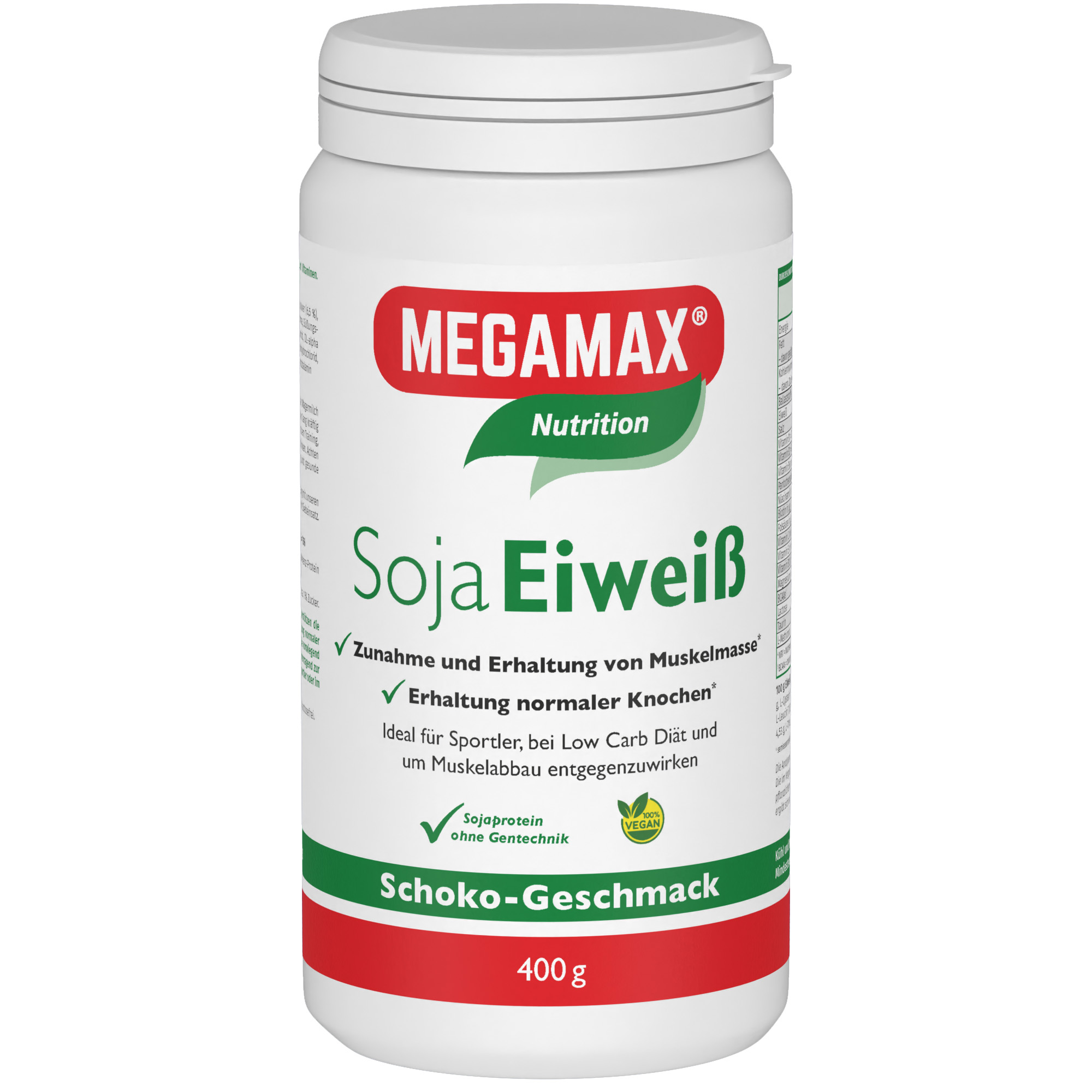 MEGAMAX Soja Eiweiß Schoko Pulver Abbildung für MEGAMAX Soja Eiweiß Schoko Pulver