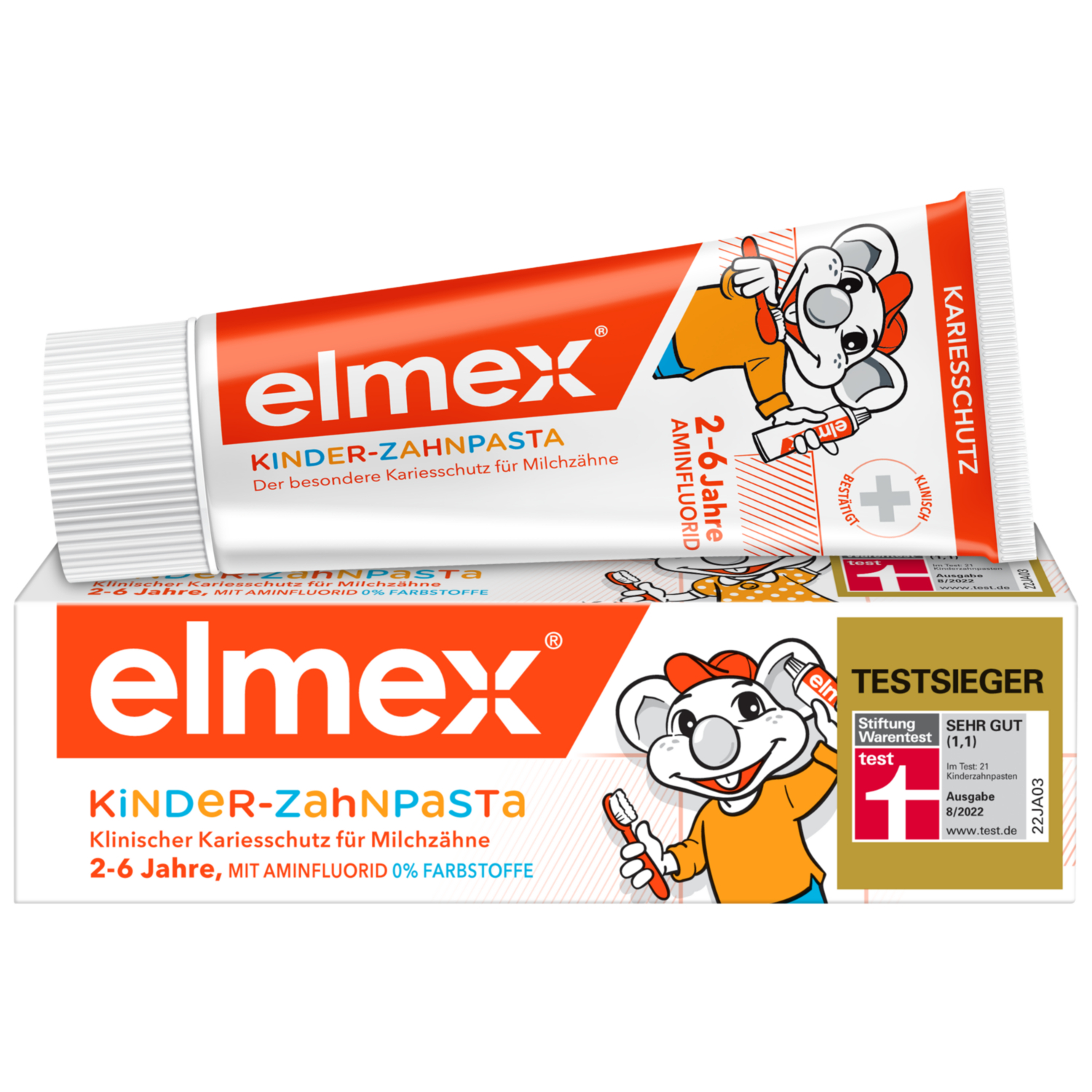 elmex Kinder-Zahnpasta zum Schutz der Milchzähne gegen Karies Abbildung für elmex Kinder-Zahnpasta zum Schutz der Milchzähne gegen Karies