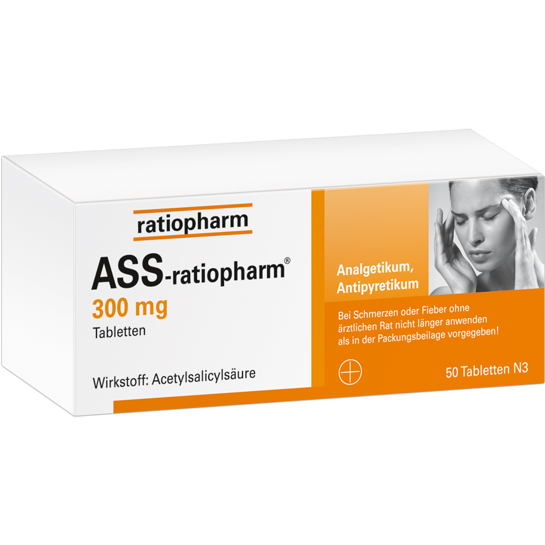 ASS-ratiopharm 300 mg Tabletten Abbildung für ASS-ratiopharm 300 mg Tabletten