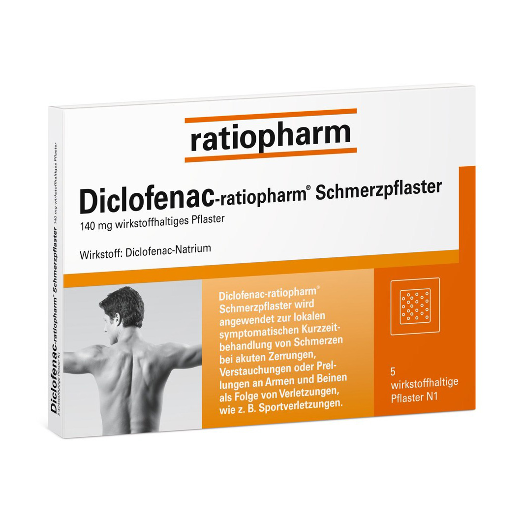 DICLOFENAC-ratiopharm Schmerzpflaster Abbildung für DICLOFENAC-ratiopharm Schmerzpflaster