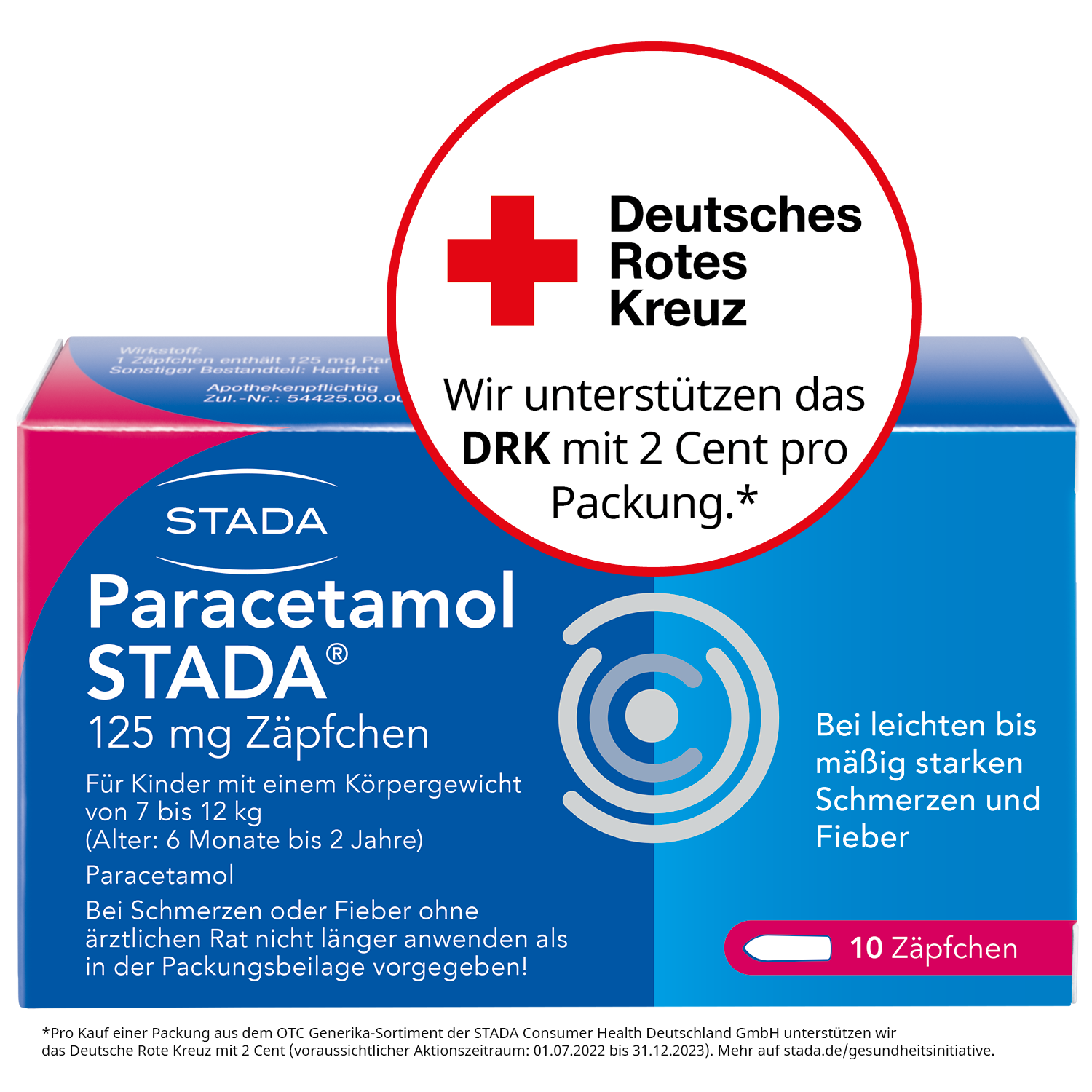 PARACETAMOL STADA 125 mg Zäpfchen Abbildung für PARACETAMOL STADA 125 mg Zäpfchen