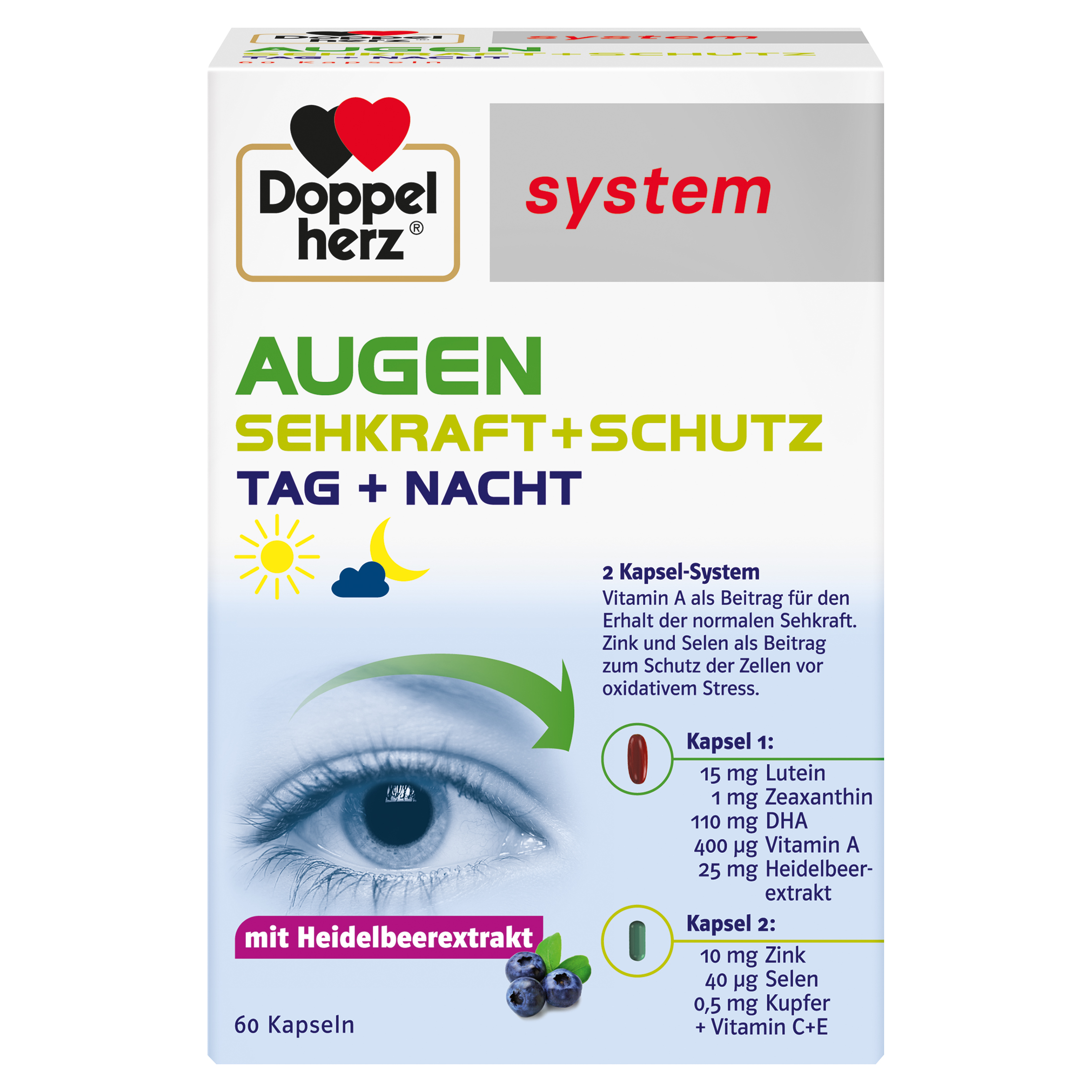 DOPPELHERZ Augen Sehkraft+Schutz system Kapseln Abbildung für DOPPELHERZ Augen Sehkraft+Schutz system Kapseln