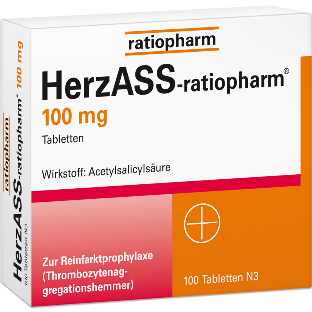 HERZASS-ratiopharm 100 mg Tabletten Abbildung für HERZASS-ratiopharm 100 mg Tabletten