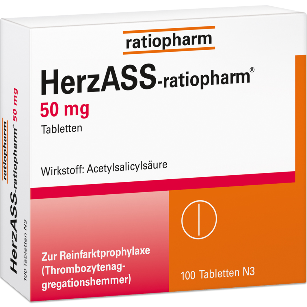 HERZASS-ratiopharm 50 mg Tabletten Abbildung für HERZASS-ratiopharm 50 mg Tabletten