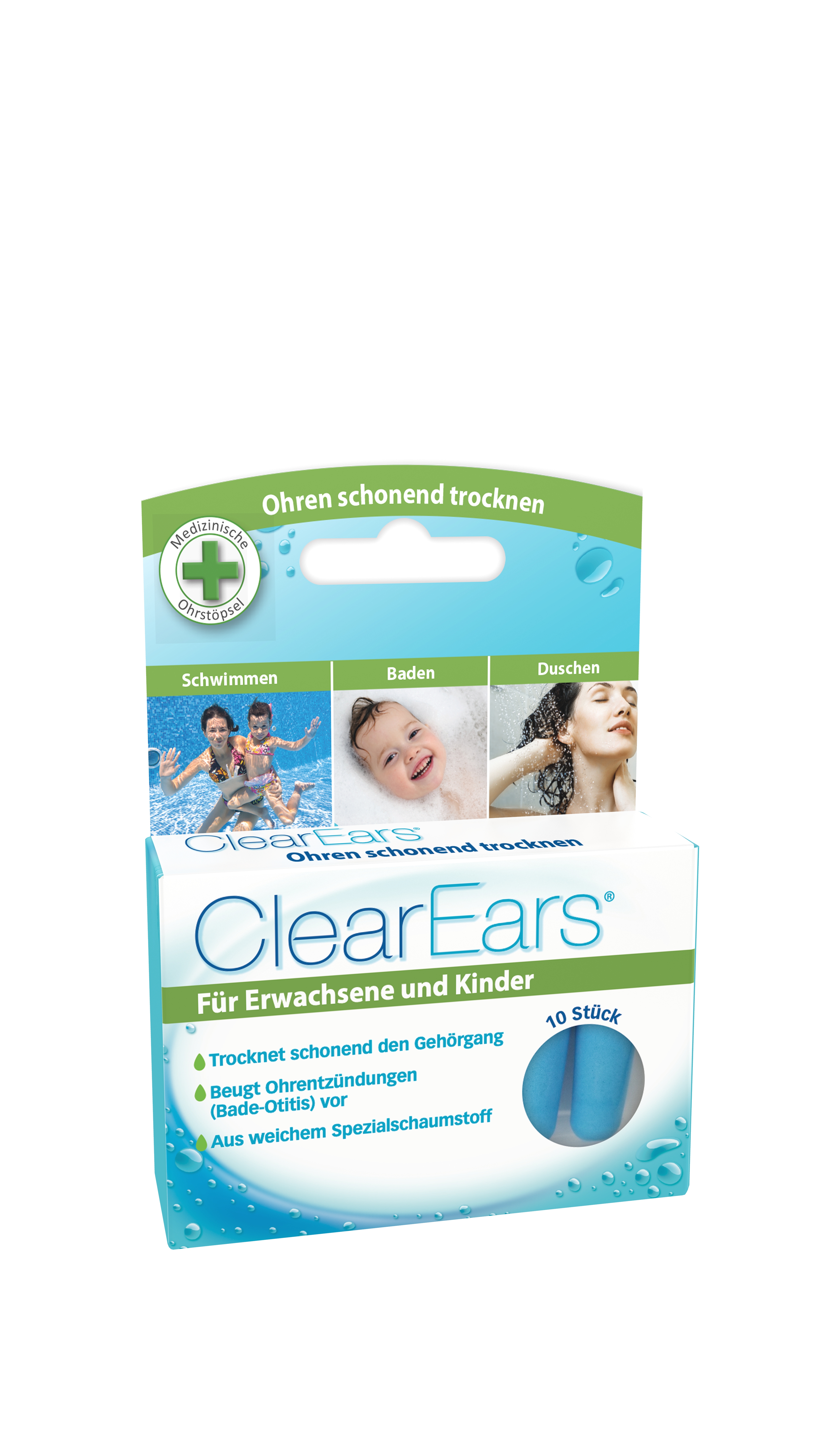 CLEAREARS Ohrstöpsel z.Wasserentfernung Abbildung für CLEAREARS Ohrstöpsel z.Wasserentfernung