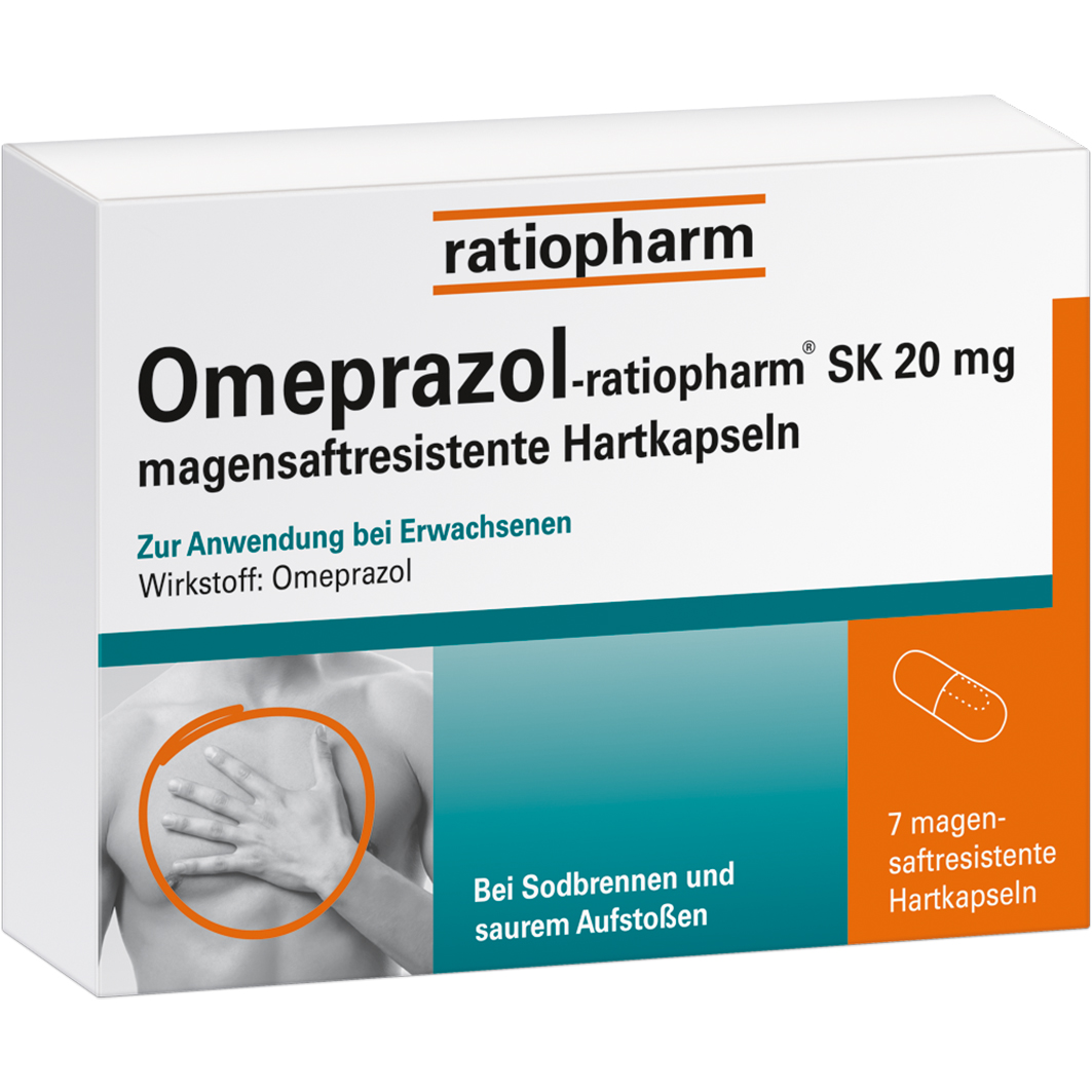 OMEPRAZOL-ratiopharm SK 20 mg magensaftr.Hartkaps. Abbildung für OMEPRAZOL-ratiopharm SK 20 mg magensaftr.Hartkaps.