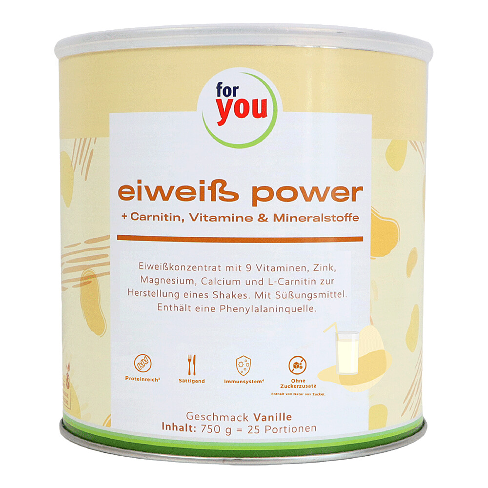 FOR YOU eiweiß power Vanille Pulver Abbildung für FOR YOU eiweiß power Vanille Pulver