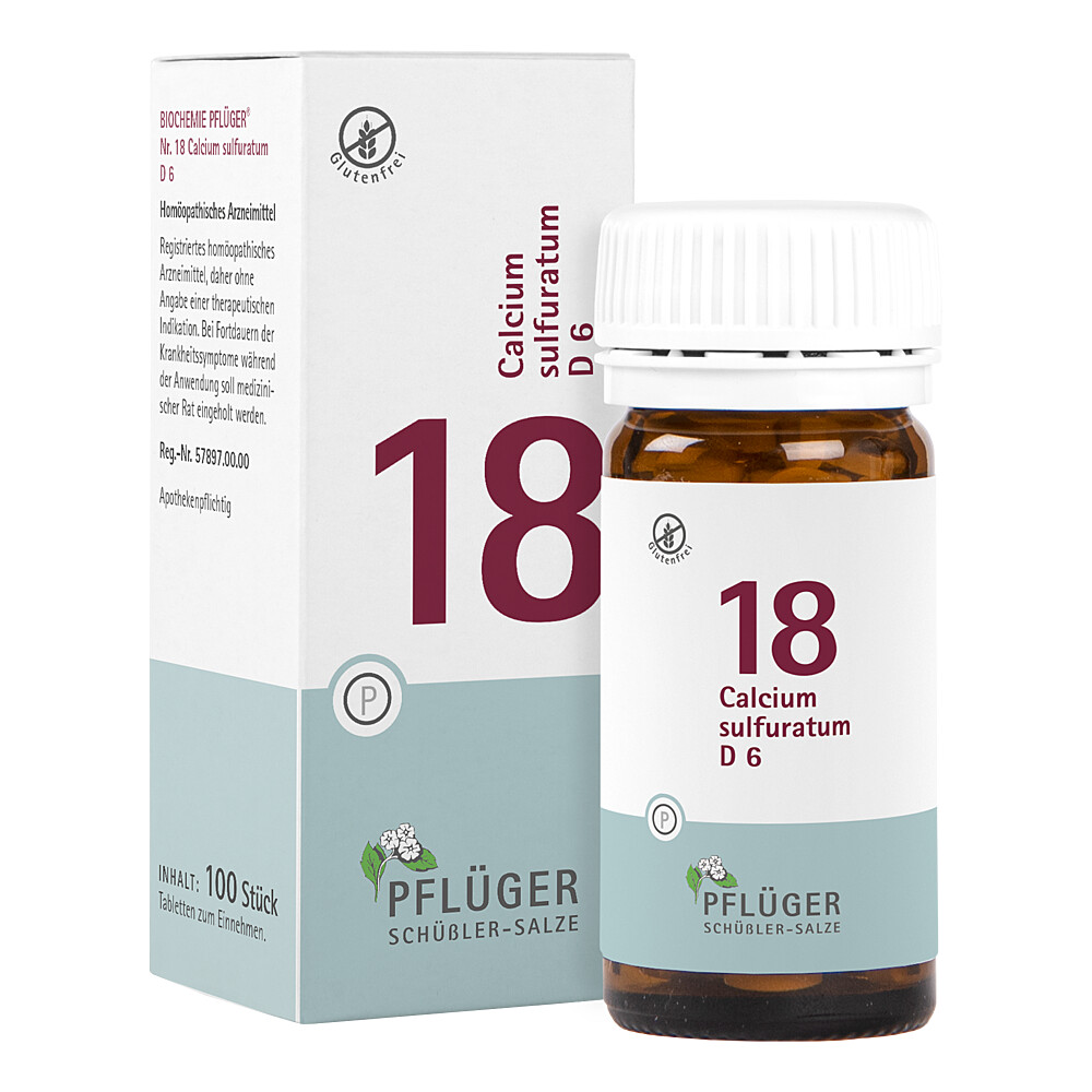 BIOCHEMIE Pflüger 18 Calcium sulfuratum D 6 Tabl. Abbildung für BIOCHEMIE Pflüger 18 Calcium sulfuratum D 6 Tabl.