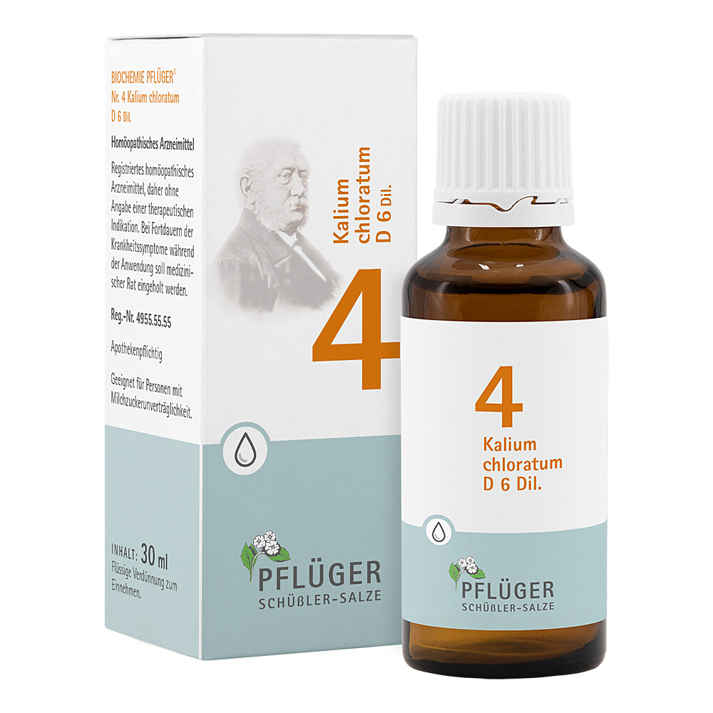 BIOCHEMIE Pflüger 4 Kalium chloratum D 6 Tropfen Abbildung für BIOCHEMIE Pflüger 4 Kalium chloratum D 6 Tropfen