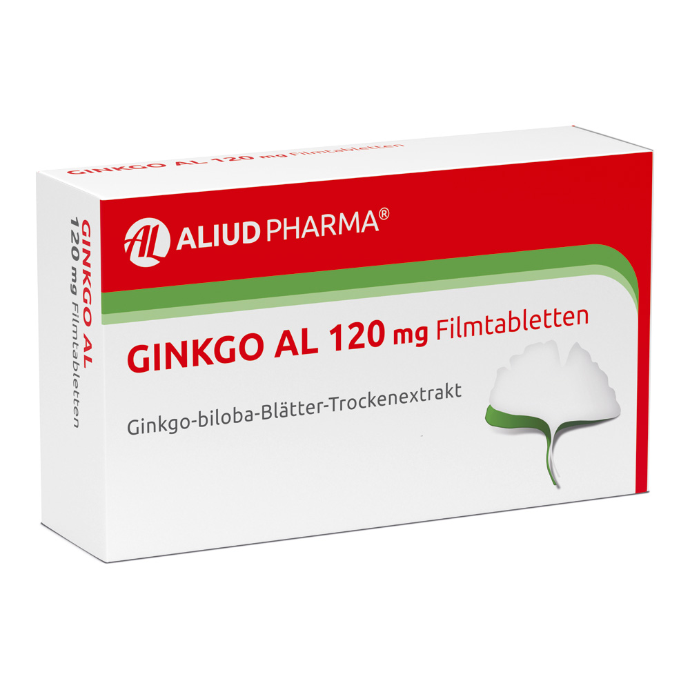 Ginkgo AL 120 mg Filmtabletten bei altersbedingten Gedächtniseinbußen mit leichter Demenz Abbildung für Ginkgo AL 120 mg Filmtabletten bei altersbedingten Gedächtniseinbußen mit leichter Demenz