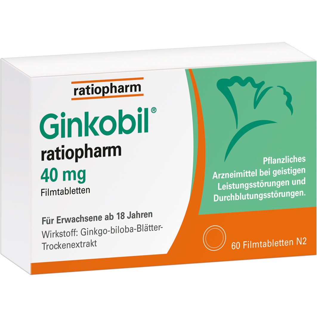 GINKOBIL-ratiopharm 40 mg Filmtabletten Abbildung für GINKOBIL-ratiopharm 40 mg Filmtabletten