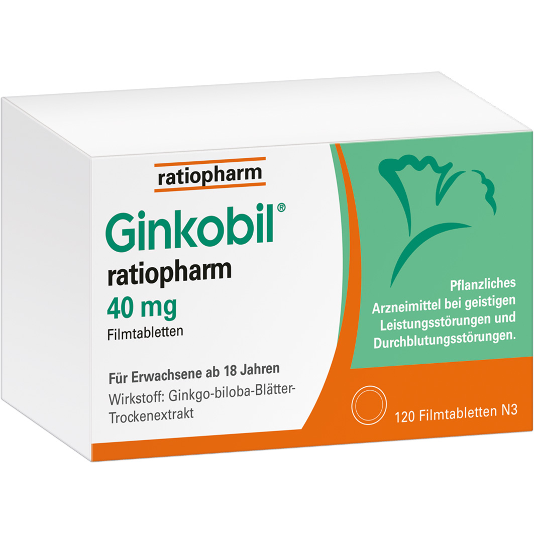 GINKOBIL-ratiopharm 40 mg Filmtabletten Abbildung für GINKOBIL-ratiopharm 40 mg Filmtabletten