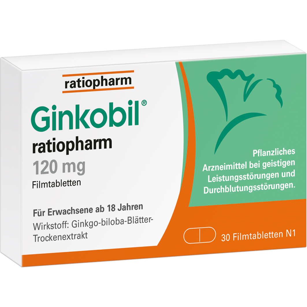GINKOBIL-ratiopharm 120 mg Filmtabletten Abbildung für GINKOBIL-ratiopharm 120 mg Filmtabletten