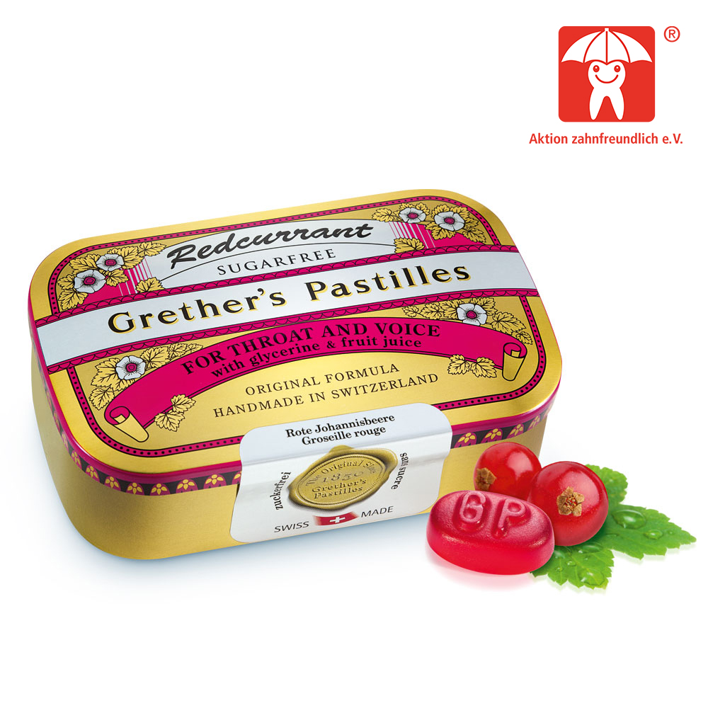 GRETHERS Redcurrant+Vitamin C zuckerfrei Pastillen Abbildung für GRETHERS Redcurrant+Vitamin C zuckerfrei Pastillen