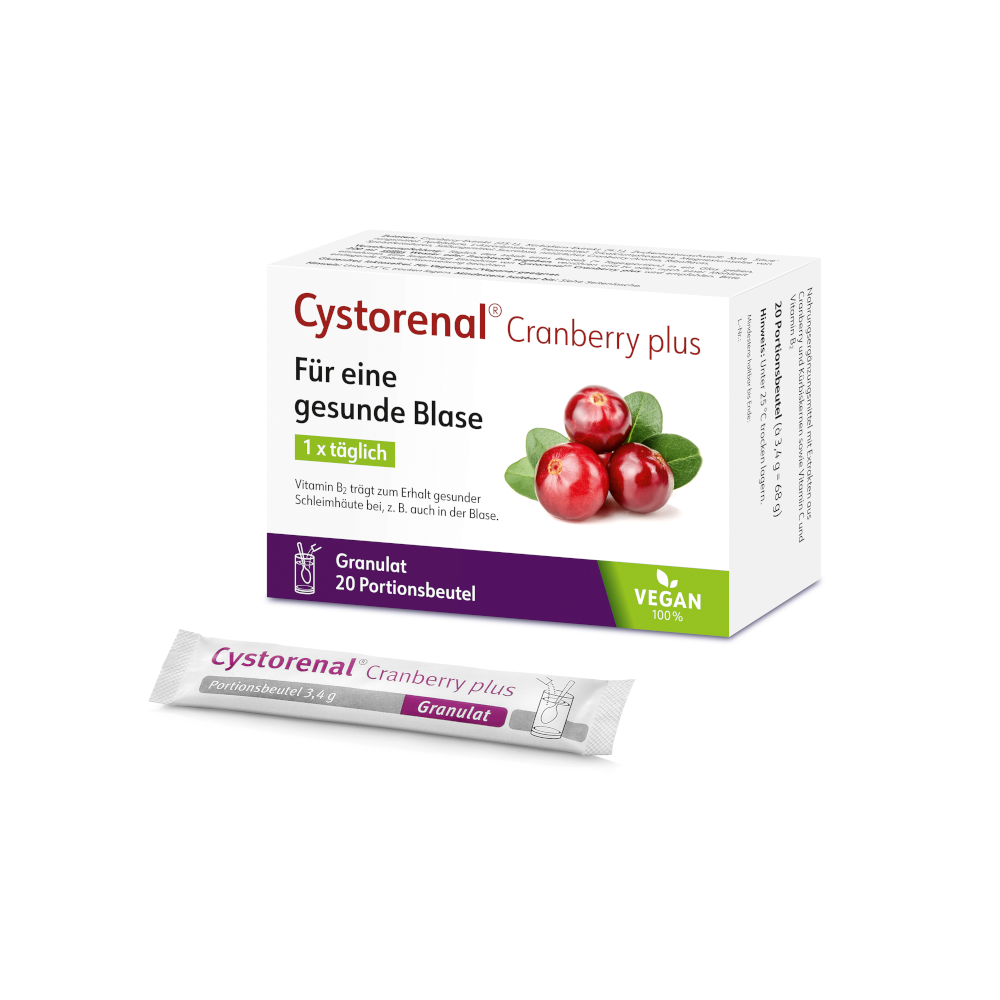 CYSTORENAL Cranberry plus Granulat Abbildung für CYSTORENAL Cranberry plus Granulat