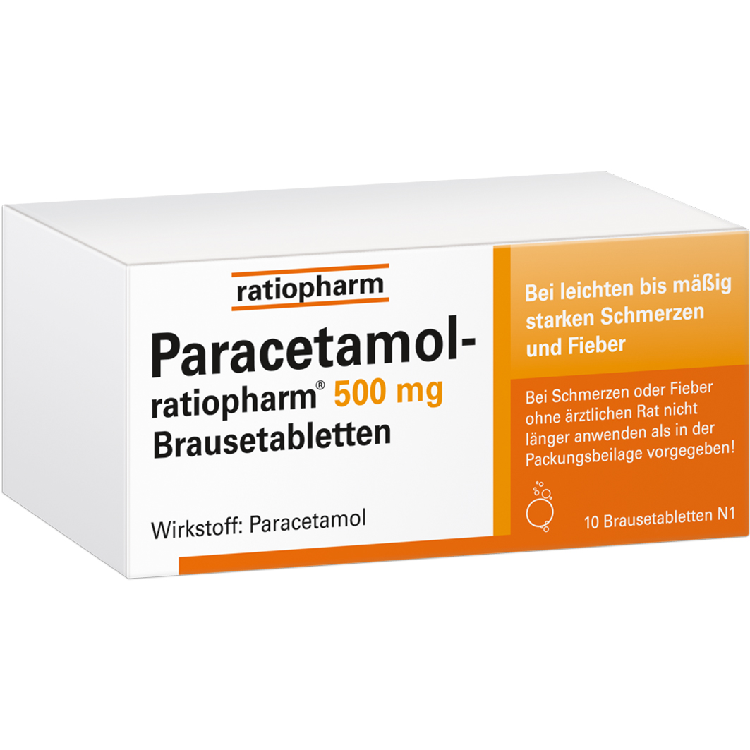 PARACETAMOL-ratiopharm 500 mg Brausetabletten Abbildung für PARACETAMOL-ratiopharm 500 mg Brausetabletten