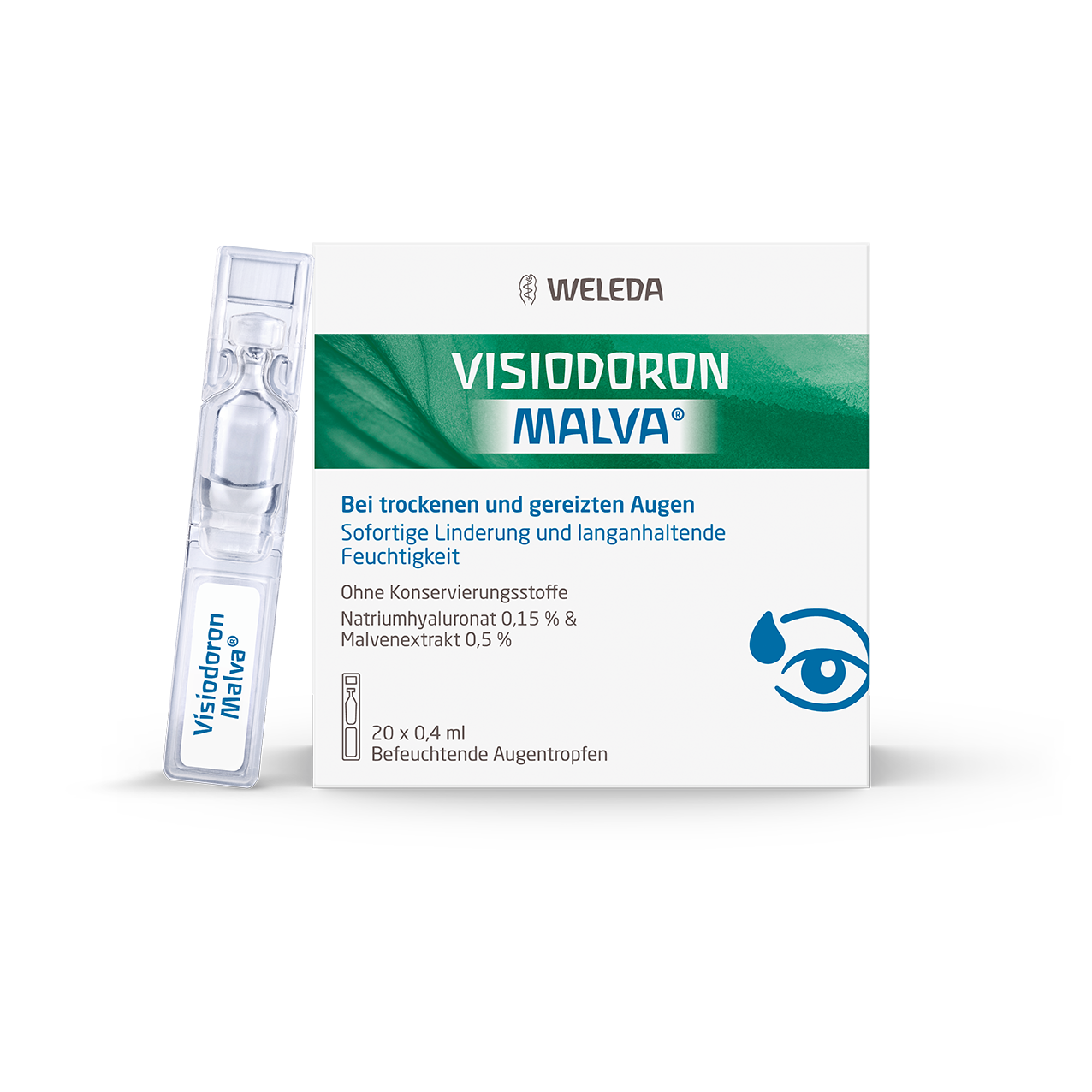 VISIODORON Malva Augentropfen in Einzeldosispipet. Abbildung für VISIODORON Malva Augentropfen in Einzeldosispipet.