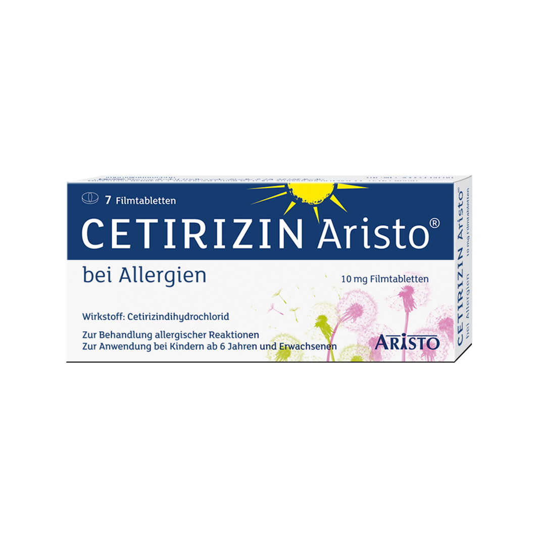 CETIRIZIN Aristo bei Allergien 10 mg Filmtabletten Abbildung für CETIRIZIN Aristo bei Allergien 10 mg Filmtabletten