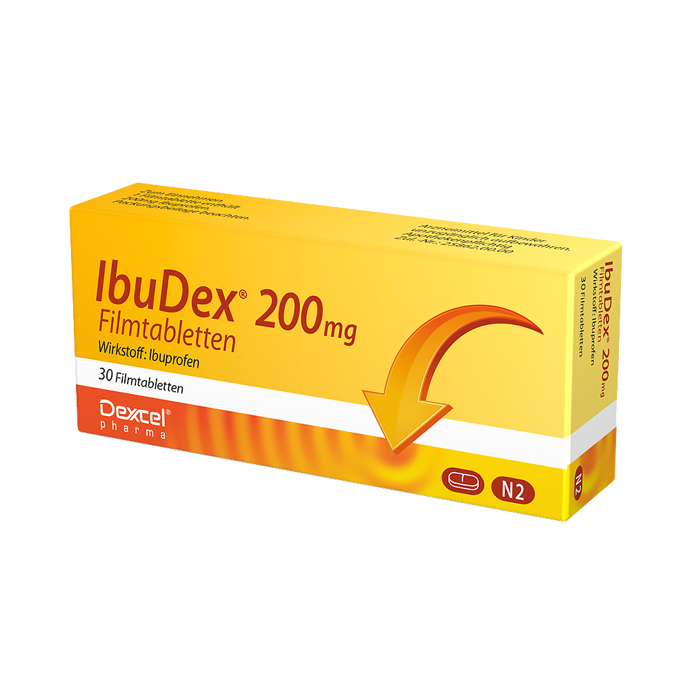 IBUDEX 200 mg Ibuprofen Filmtabletten Abbildung für IBUDEX 200 mg Ibuprofen Filmtabletten
