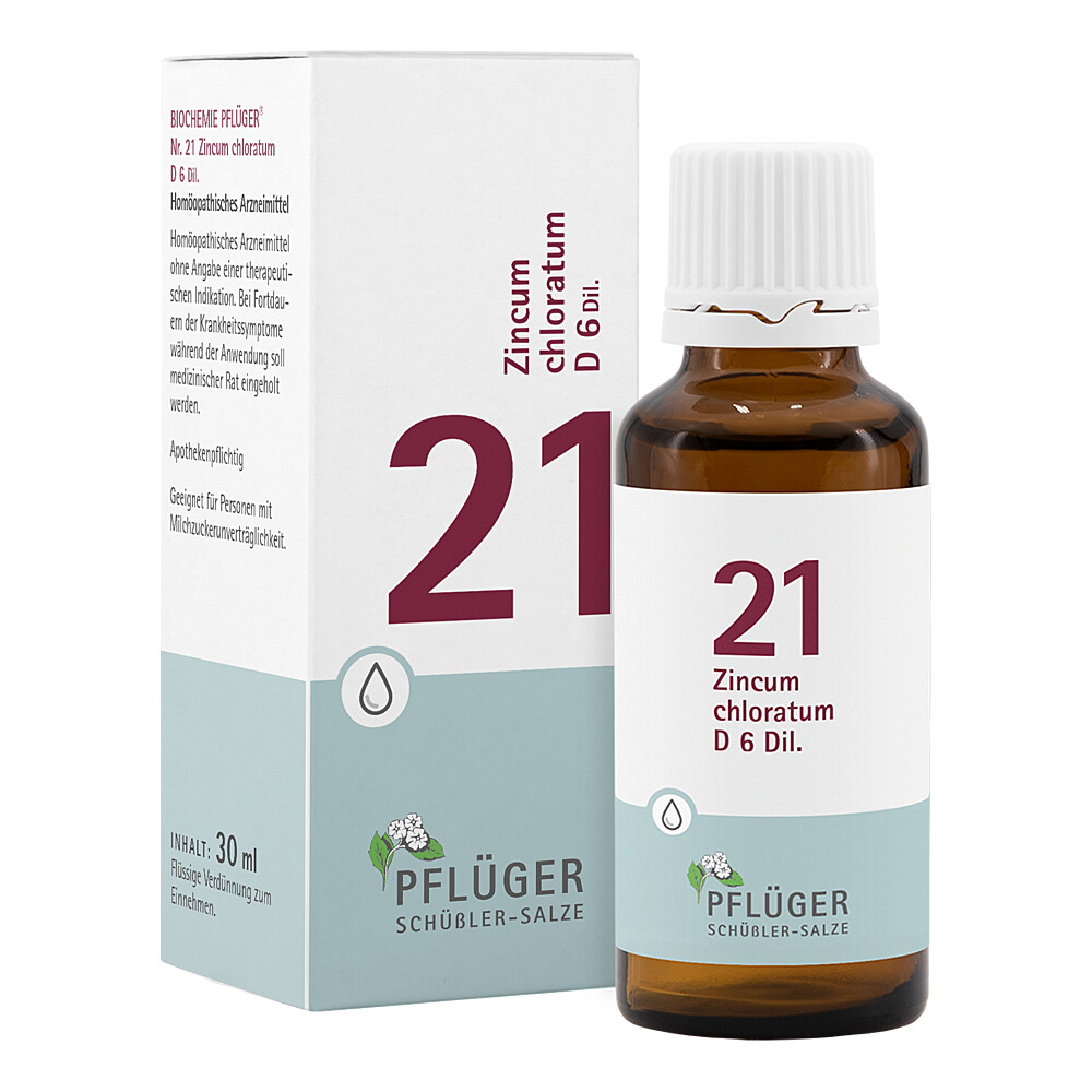 BIOCHEMIE Pflüger 21 Zincum chloratum D 6 Tropfen Abbildung für BIOCHEMIE Pflüger 21 Zincum chloratum D 6 Tropfen