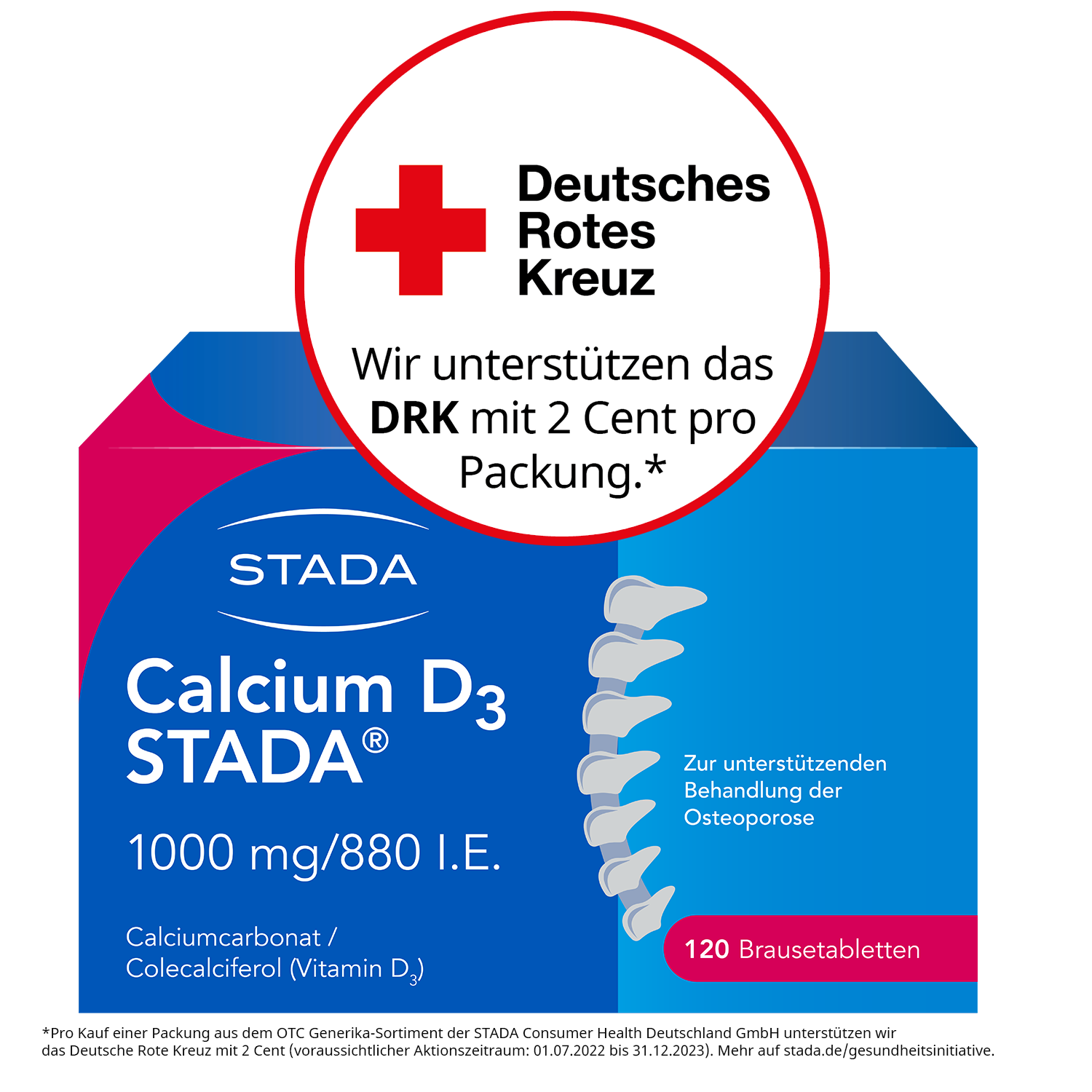 CALCIUM D3 STADA 1000 mg/880 I.E. Brausetabletten Abbildung für CALCIUM D3 STADA 1000 mg/880 I.E. Brausetabletten