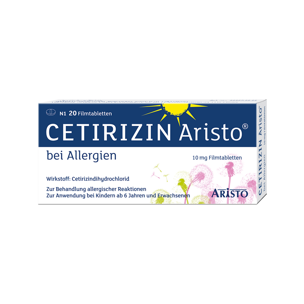 CETIRIZIN Aristo bei Allergien 10 mg Filmtabletten Abbildung für CETIRIZIN Aristo bei Allergien 10 mg Filmtabletten