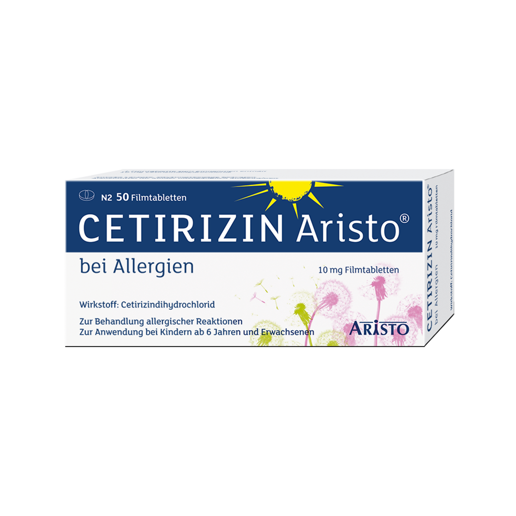 CETIRIZIN Aristo bei Allergien 10 mg Filmtabletten Abbildung für CETIRIZIN Aristo bei Allergien 10 mg Filmtabletten