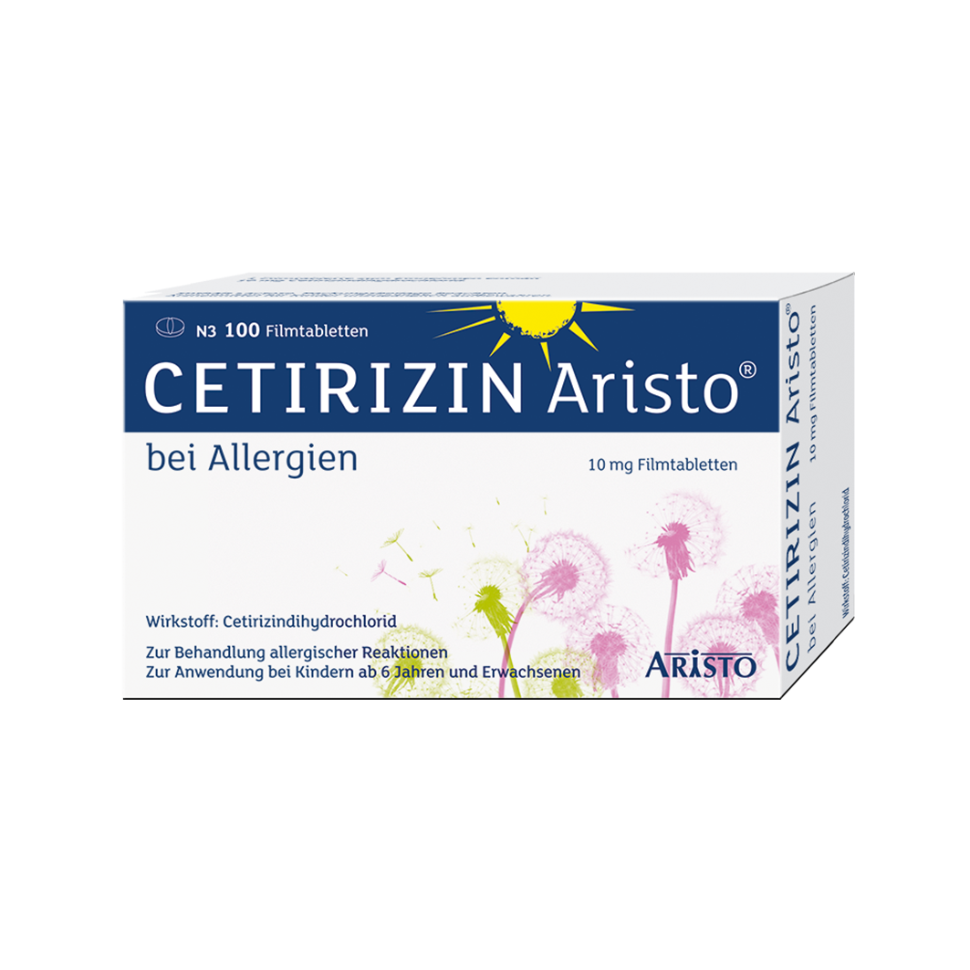 CETIRIZIN Aristo bei Allergien 10 mg Filmtabletten Abbildung für CETIRIZIN Aristo bei Allergien 10 mg Filmtabletten