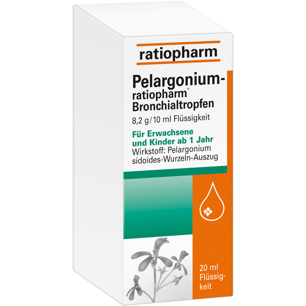 PELARGONIUM-RATIOPHARM Bronchialtropfen Abbildung für PELARGONIUM-RATIOPHARM Bronchialtropfen