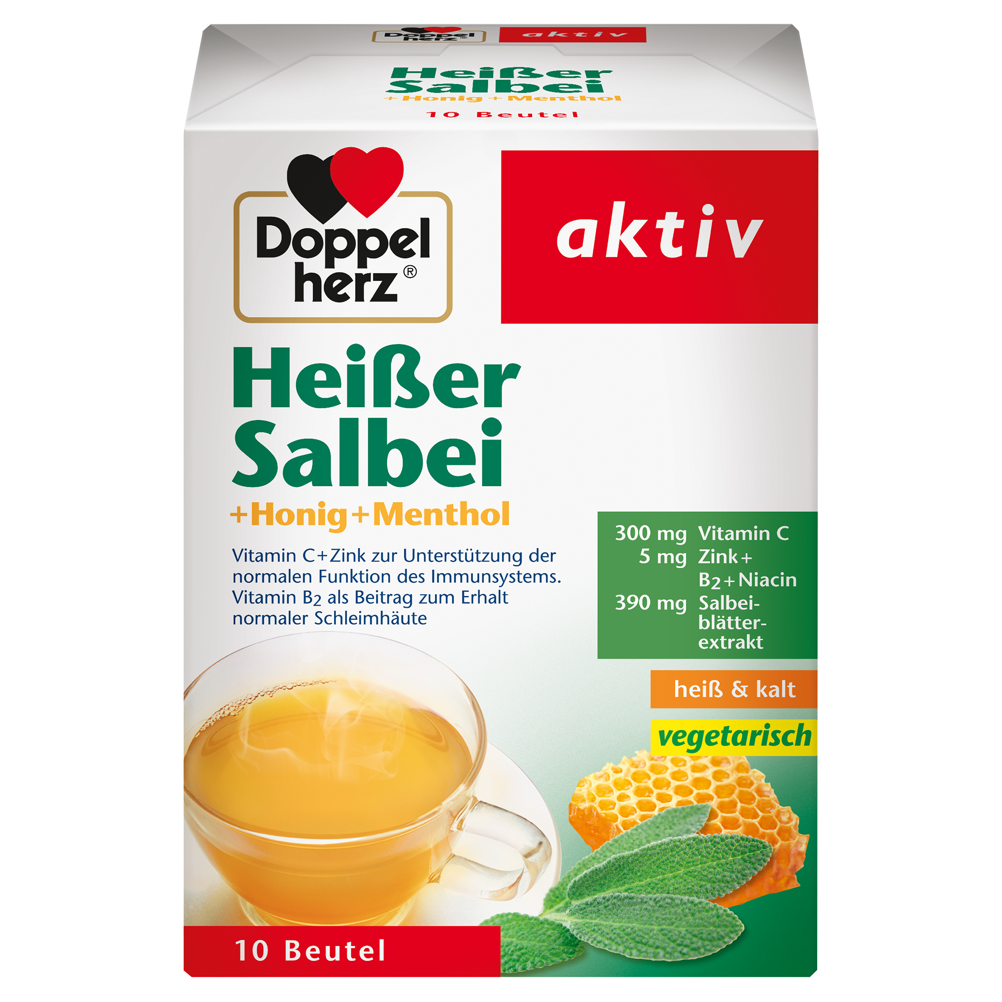 DOPPELHERZ heißer Salbei+Honig+Menthol Granulat Abbildung für DOPPELHERZ heißer Salbei+Honig+Menthol Granulat