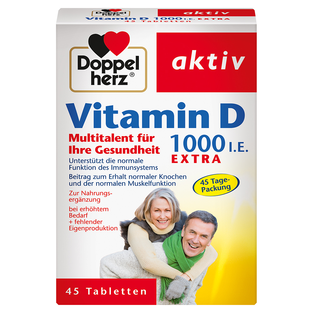 DOPPELHERZ Vitamin D3 1000 I.E. EXTRA Tabletten Abbildung für DOPPELHERZ Vitamin D3 1000 I.E. EXTRA Tabletten