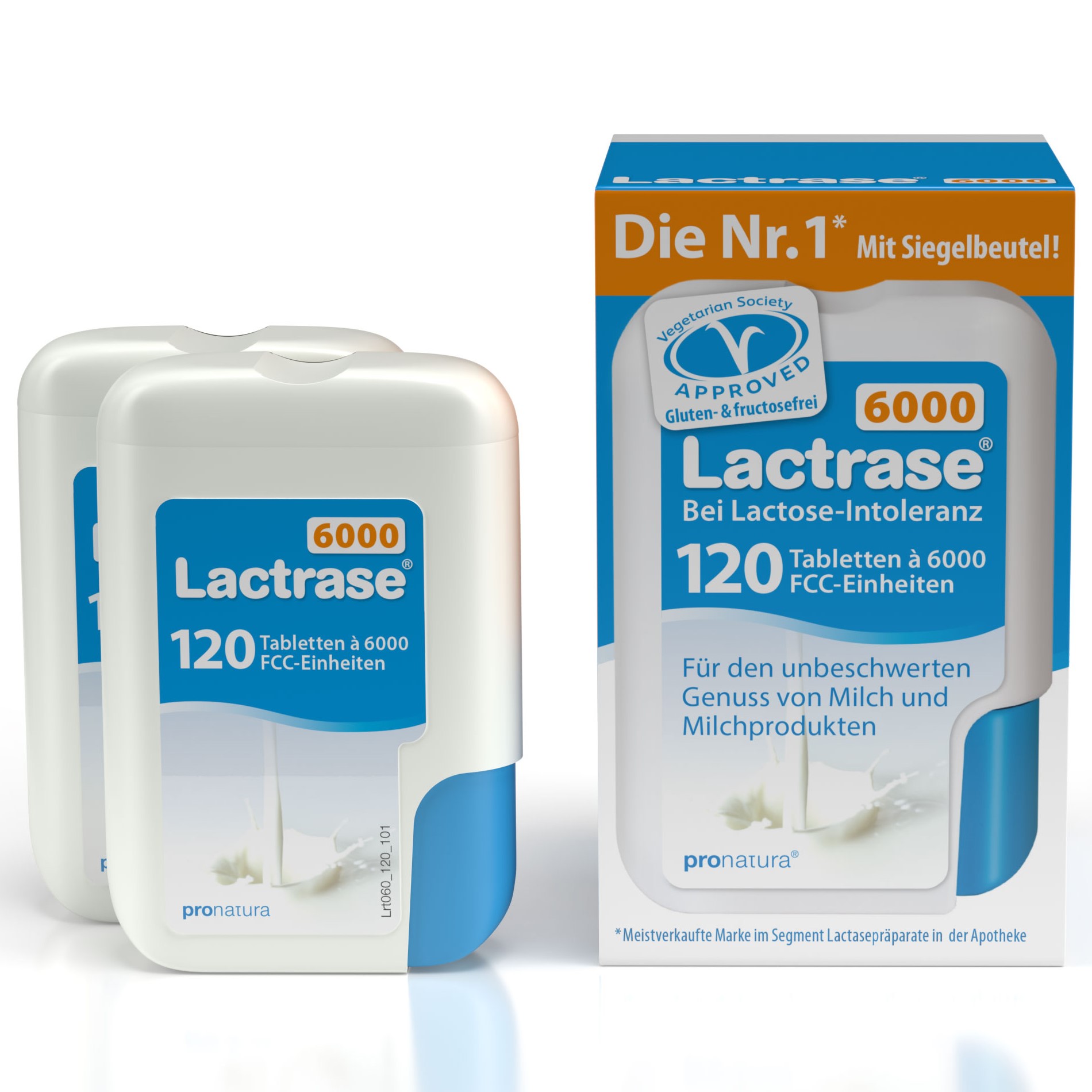 LACTRASE 6.000 FCC Tabletten im Klickspender Doppelpack Abbildung für LACTRASE 6.000 FCC Tabletten im Klickspender Doppelpack