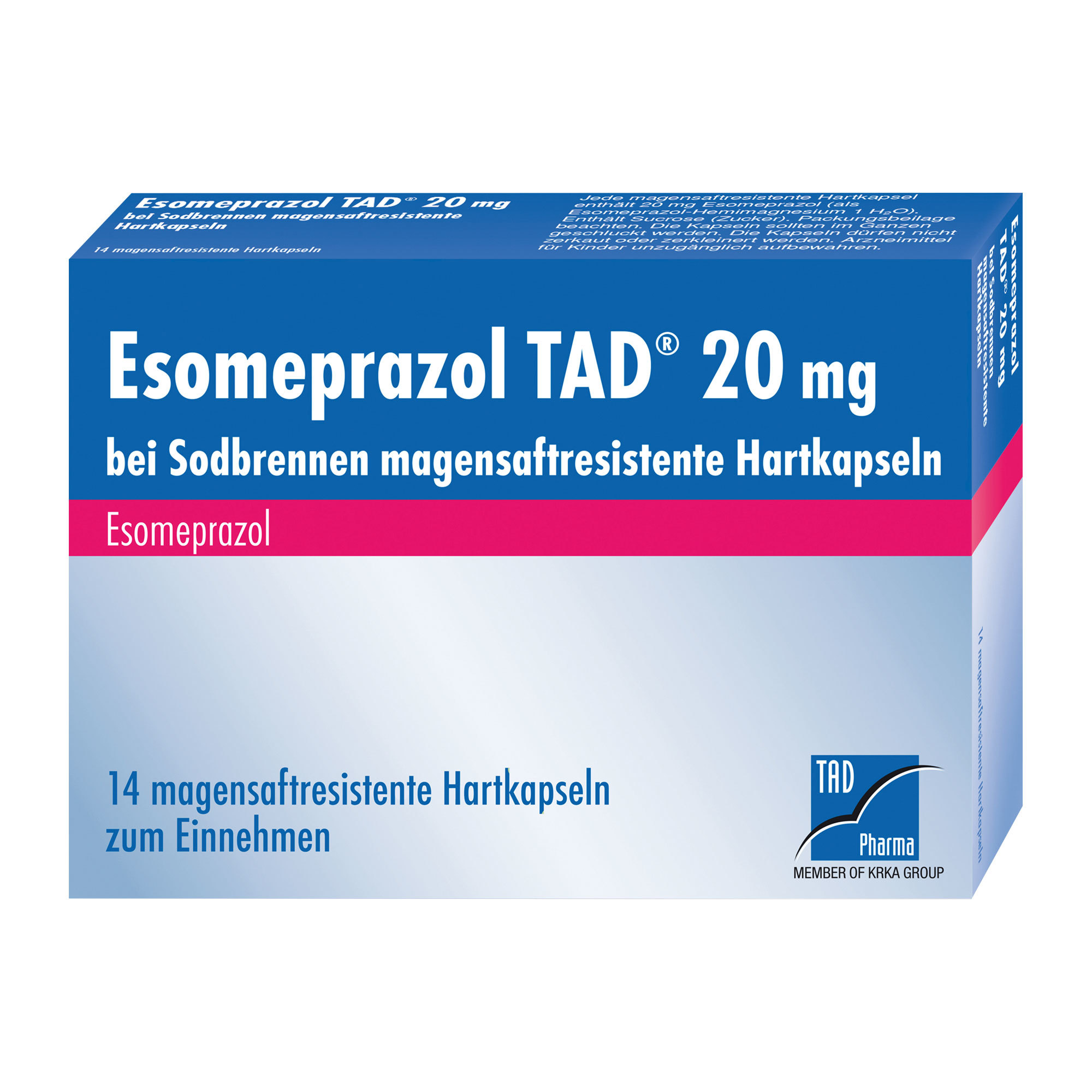 ESOMEPRAZOL TAD 20 mg bei Sodbrennen msr.Hartkaps. Abbildung für ESOMEPRAZOL TAD 20 mg bei Sodbrennen msr.Hartkaps.