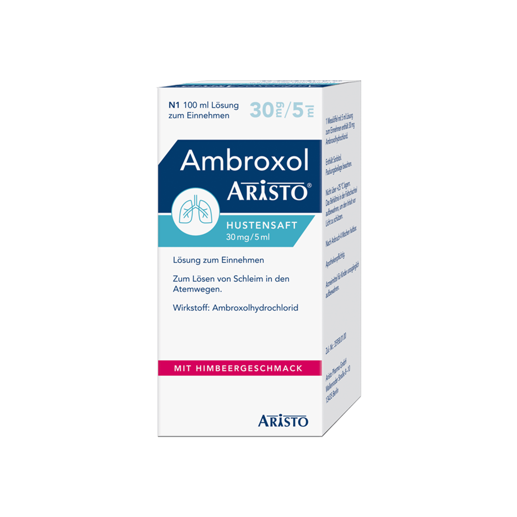 AMBROXOL Aristo Hustensaft 30 mg/5 ml Lsg.z.Einn. Abbildung für AMBROXOL Aristo Hustensaft 30 mg/5 ml Lsg.z.Einn.
