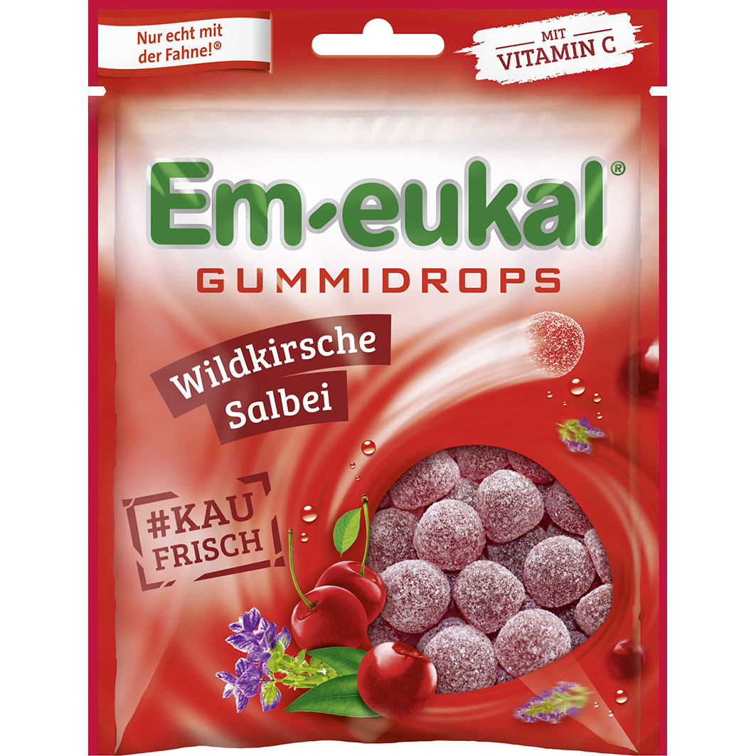 EM-EUKAL Gummidrops Wildkirsche-Salbei zuckerhalt. Abbildung für EM-EUKAL Gummidrops Wildkirsche-Salbei zuckerhalt.