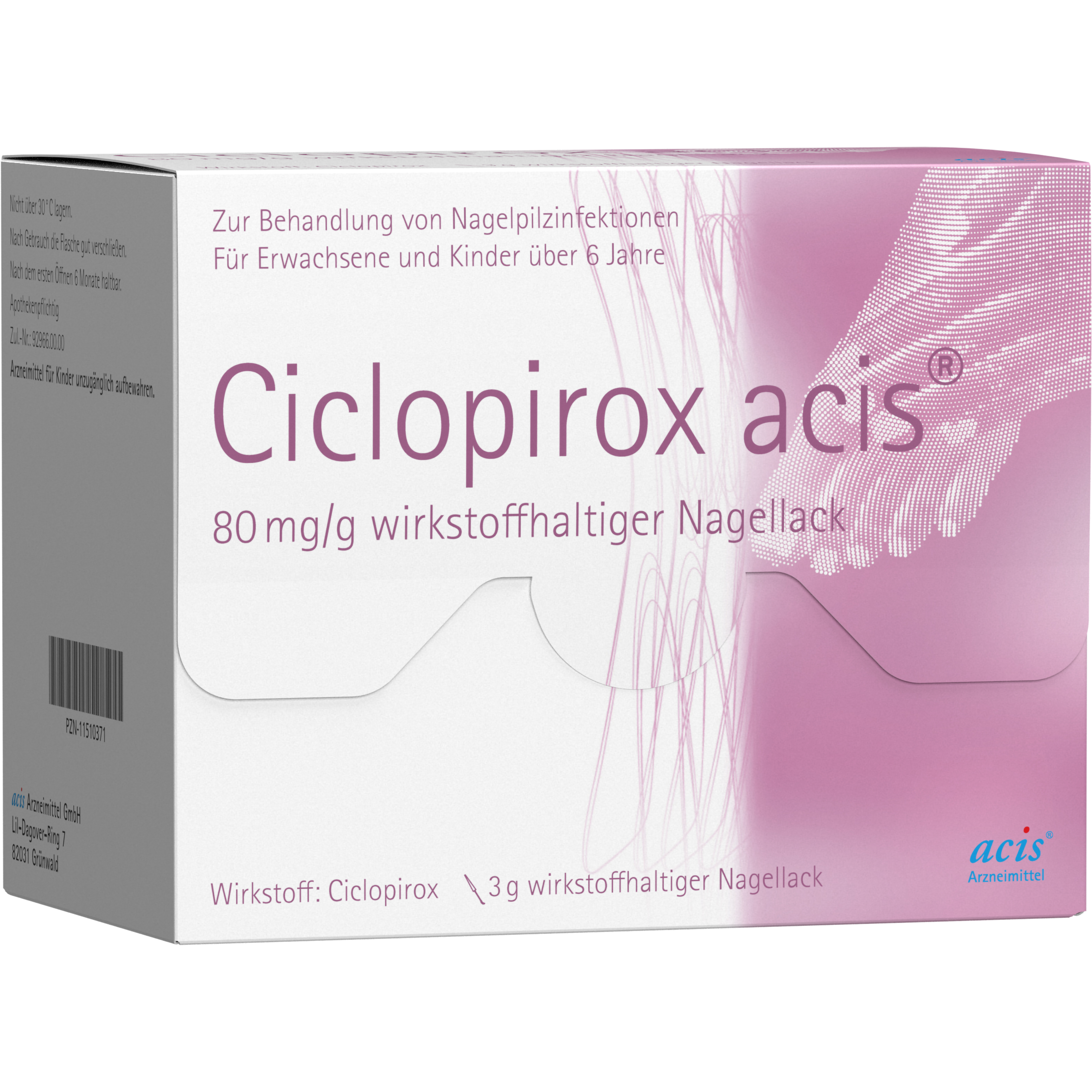CICLOPIROX acis 80 mg/g wirkstoffhalt.Nagellack Abbildung für CICLOPIROX acis 80 mg/g wirkstoffhalt.Nagellack