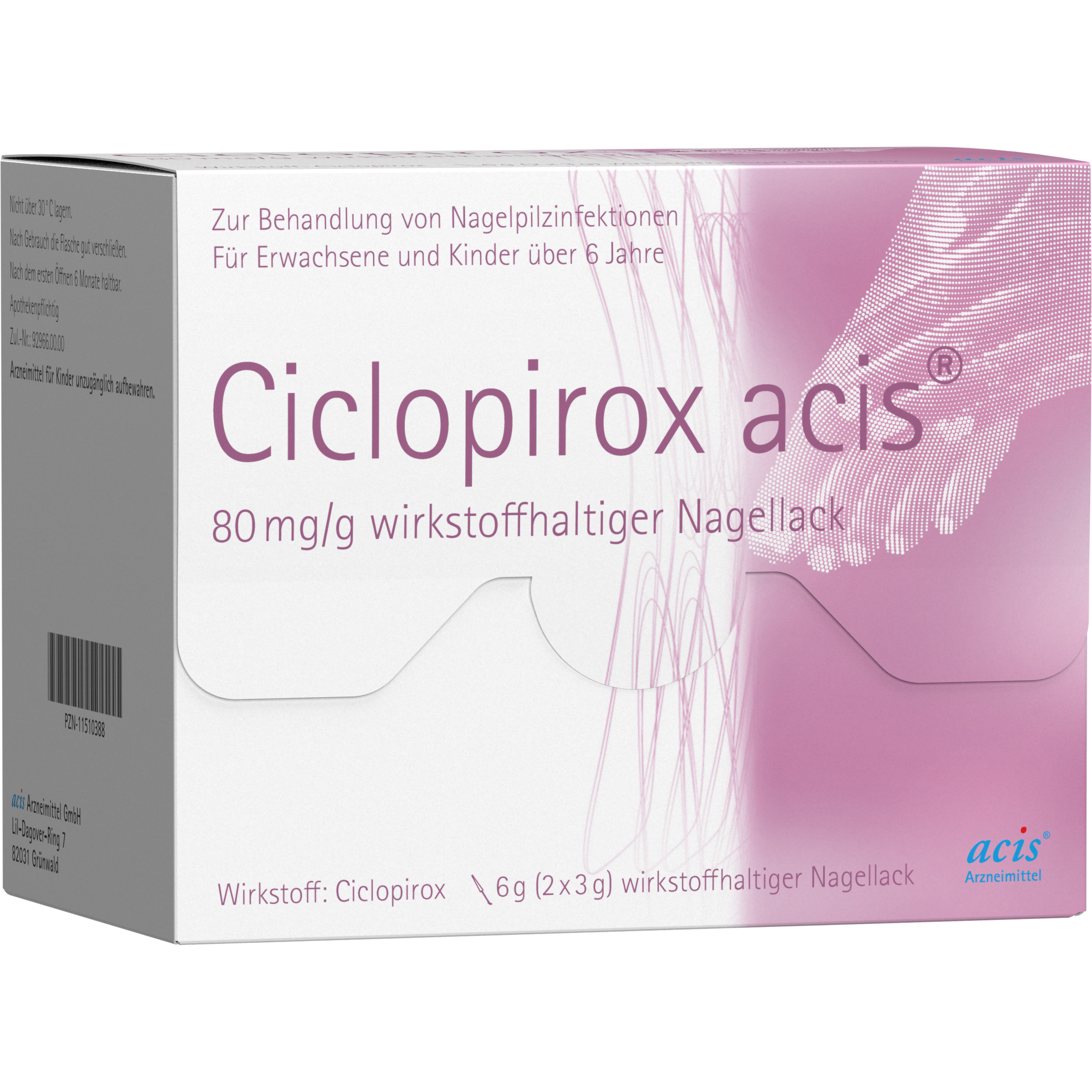CICLOPIROX acis 80 mg/g wirkstoffhalt.Nagellack Abbildung für CICLOPIROX acis 80 mg/g wirkstoffhalt.Nagellack