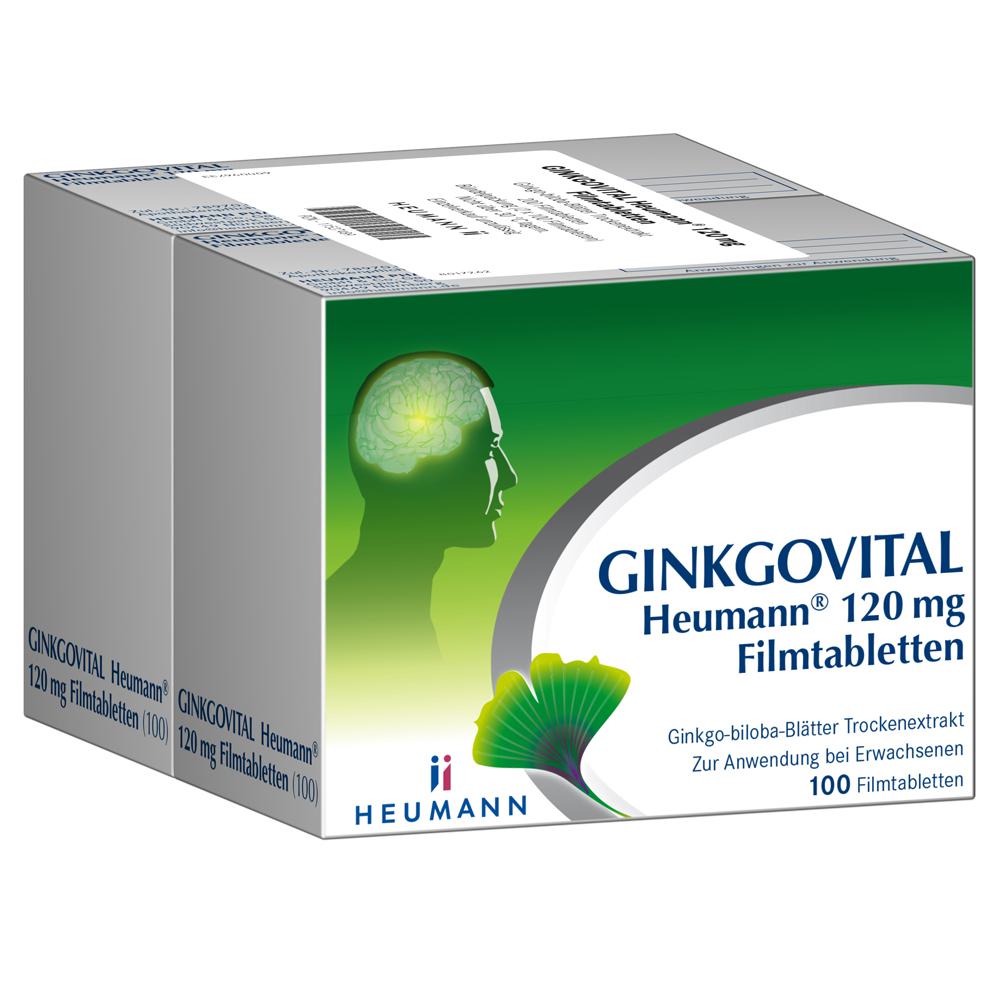 GINKGOVITAL Heumann 120 mg Filmtabletten Abbildung für GINKGOVITAL Heumann 120 mg Filmtabletten