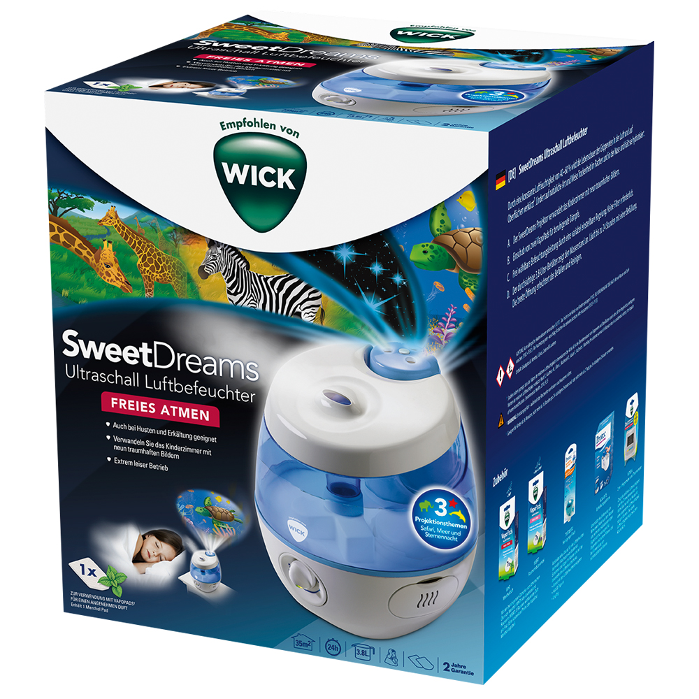 WICK SweetDreams 2in1 Ultraschall Luftbefeuchter Abbildung für WICK SweetDreams 2in1 Ultraschall Luftbefeuchter